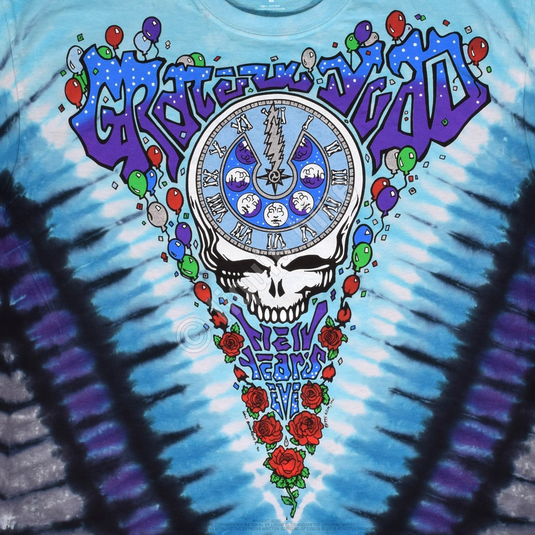 [Limited Edition] Vintage Grateful Dead Midnight Hour Tie-Dye T-Shirt Liquid Blu