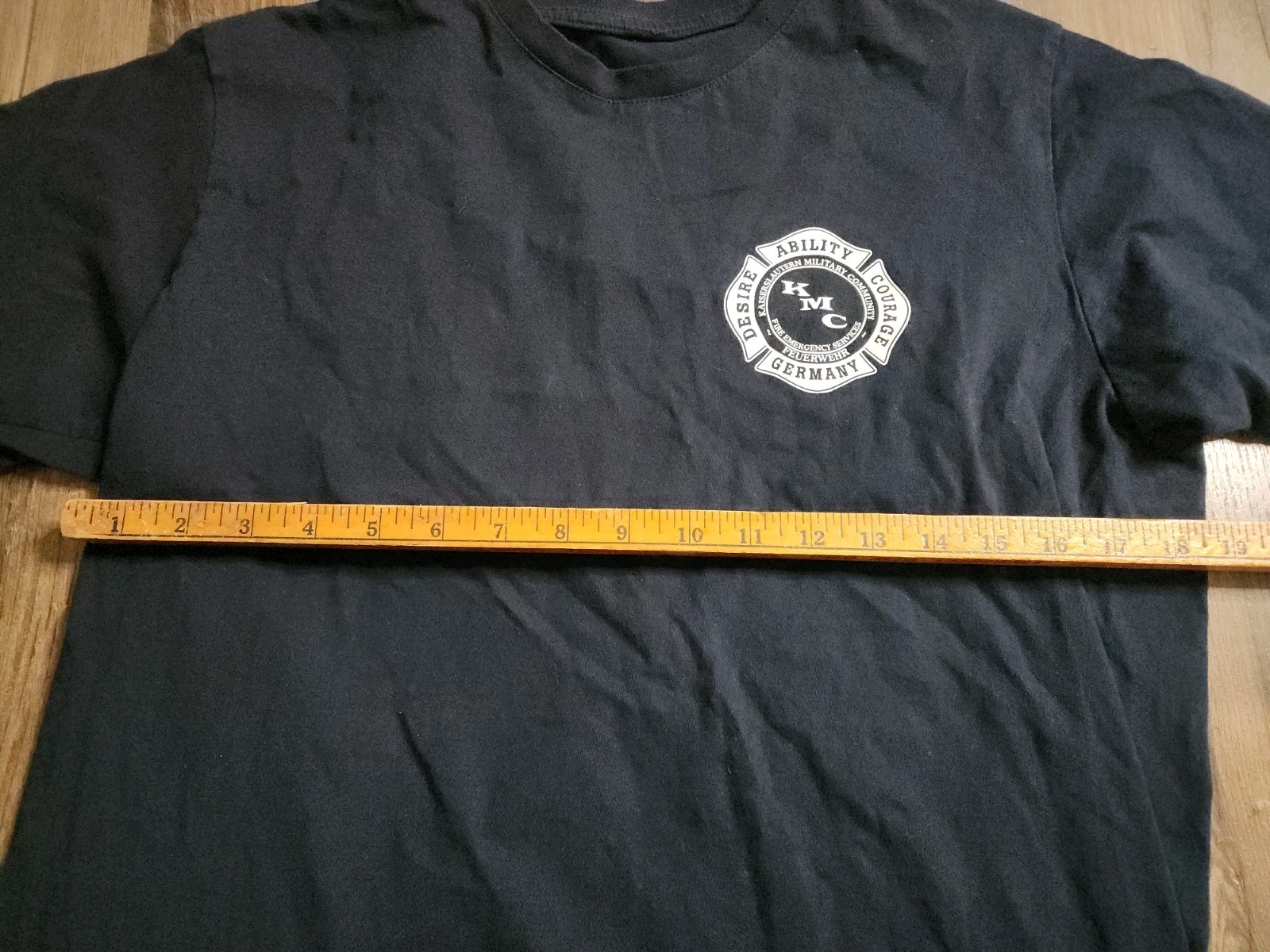 Mens S Feuerwehr Germany KMC Fire Services Firefighter T Shirt Double Sided