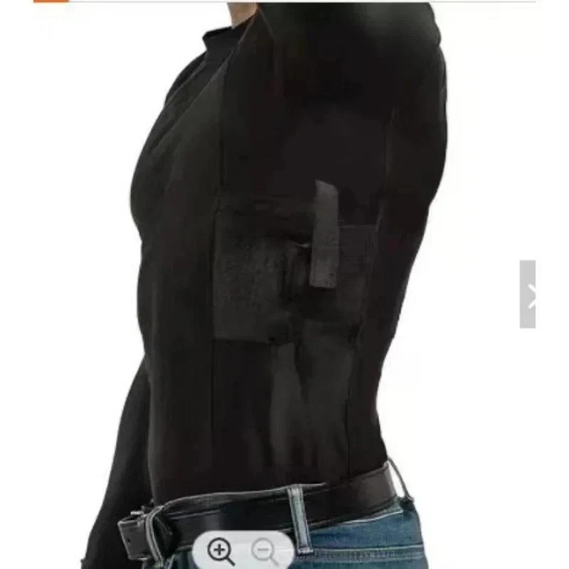 Concealment Clothes Men’S Crew Neck Undercover- Concealed Holster Carry Tops