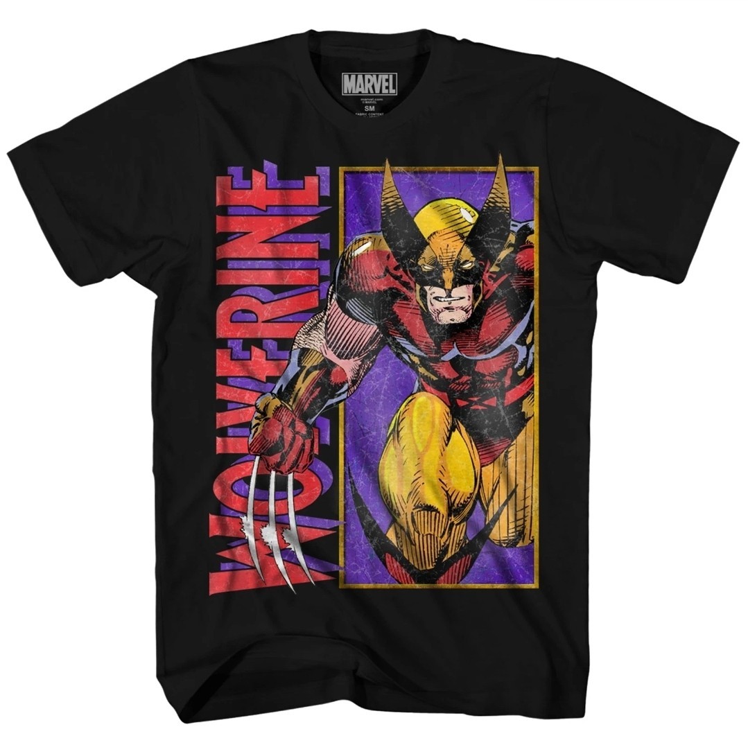 MARVEL Men’s Wolverine Graphic Crew Neck T-Shirt Sz MEDIUM Panel Bust NEW
