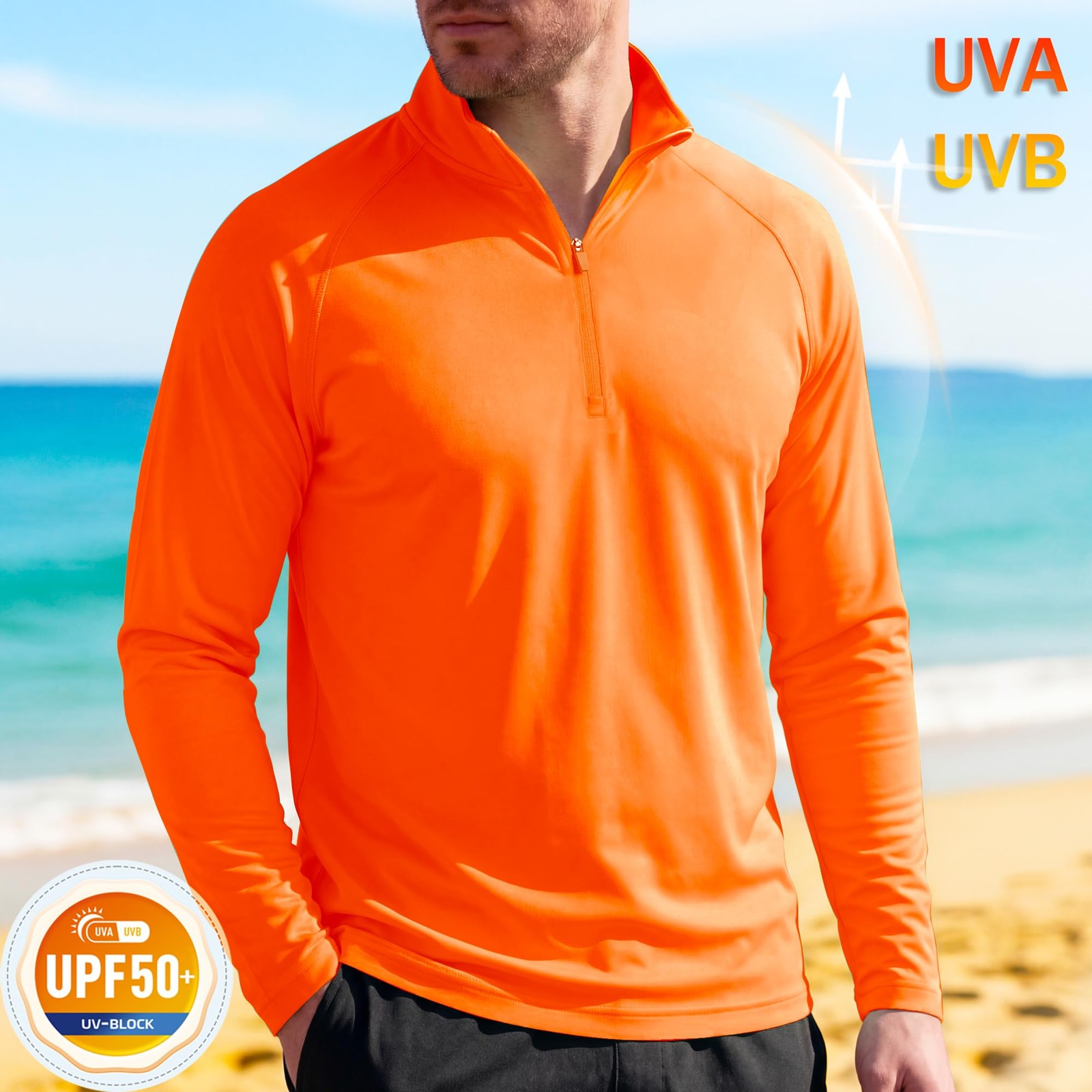 MAGCOMSEN Sun Shirts for Men Long Sleeve Quarter Zip Pullover Workout Gym Run…