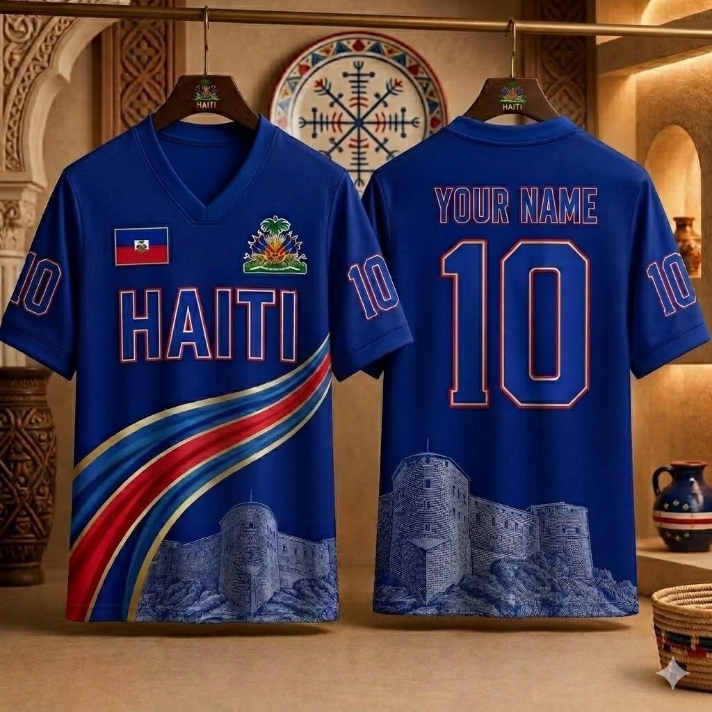 Haiti Soccer Jersey Custom Name Number Fan Shirt Adult Sizes S-5XL