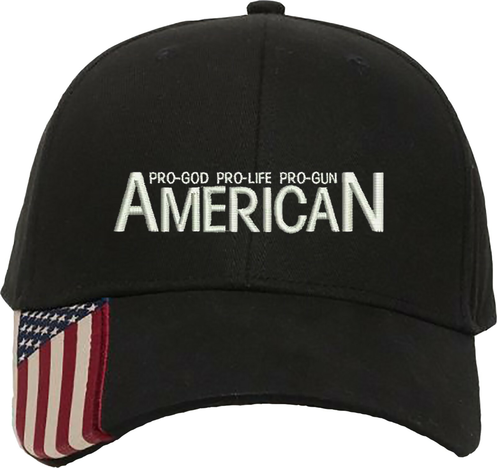 ProGod ProLife ProGun 1Col Embroidered Structured Adjustable US Flag on bill Hat