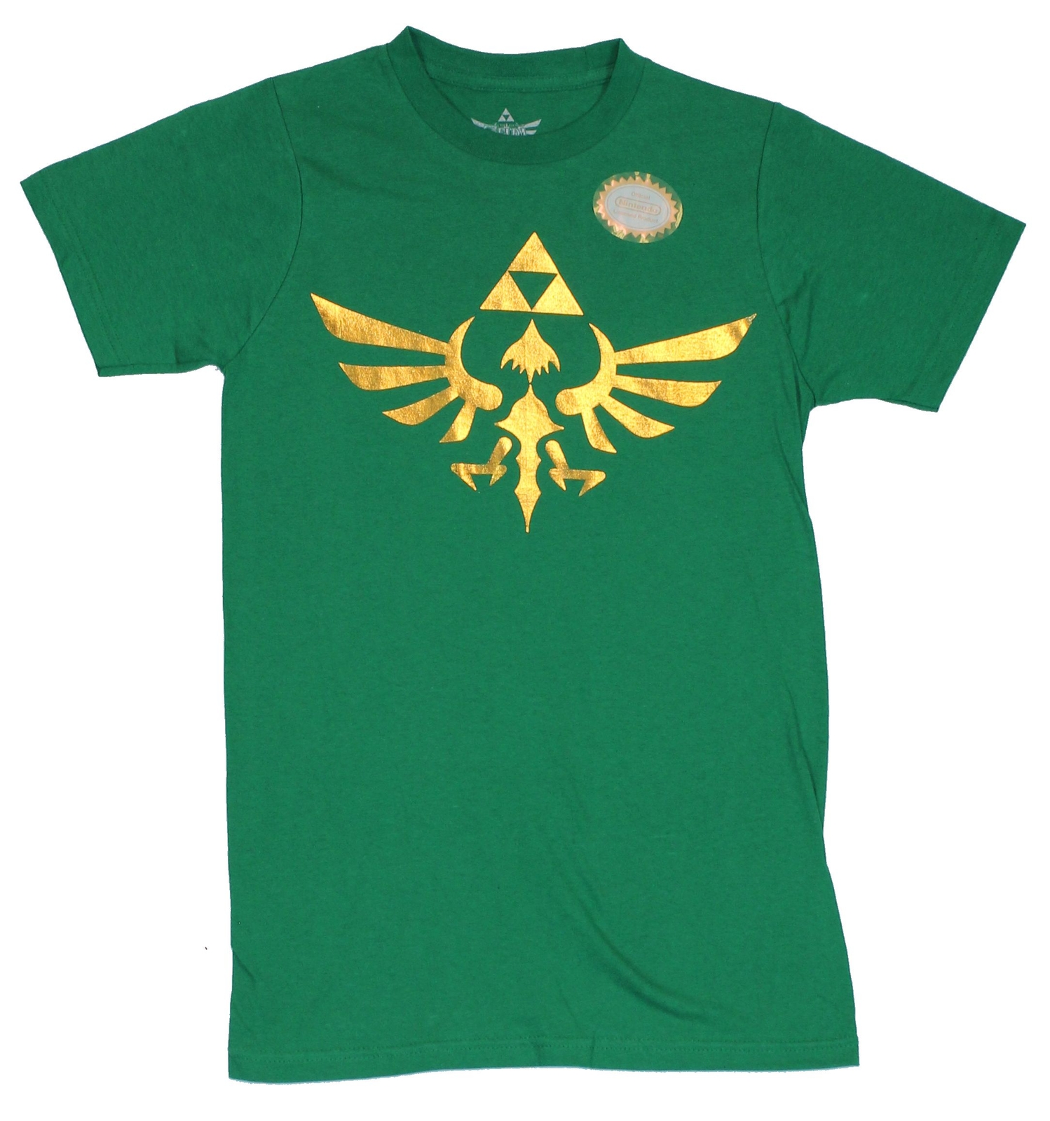 Legend of Zelda Mens T-Shirt – Gold Foil Classic Tri-Force Logo Image