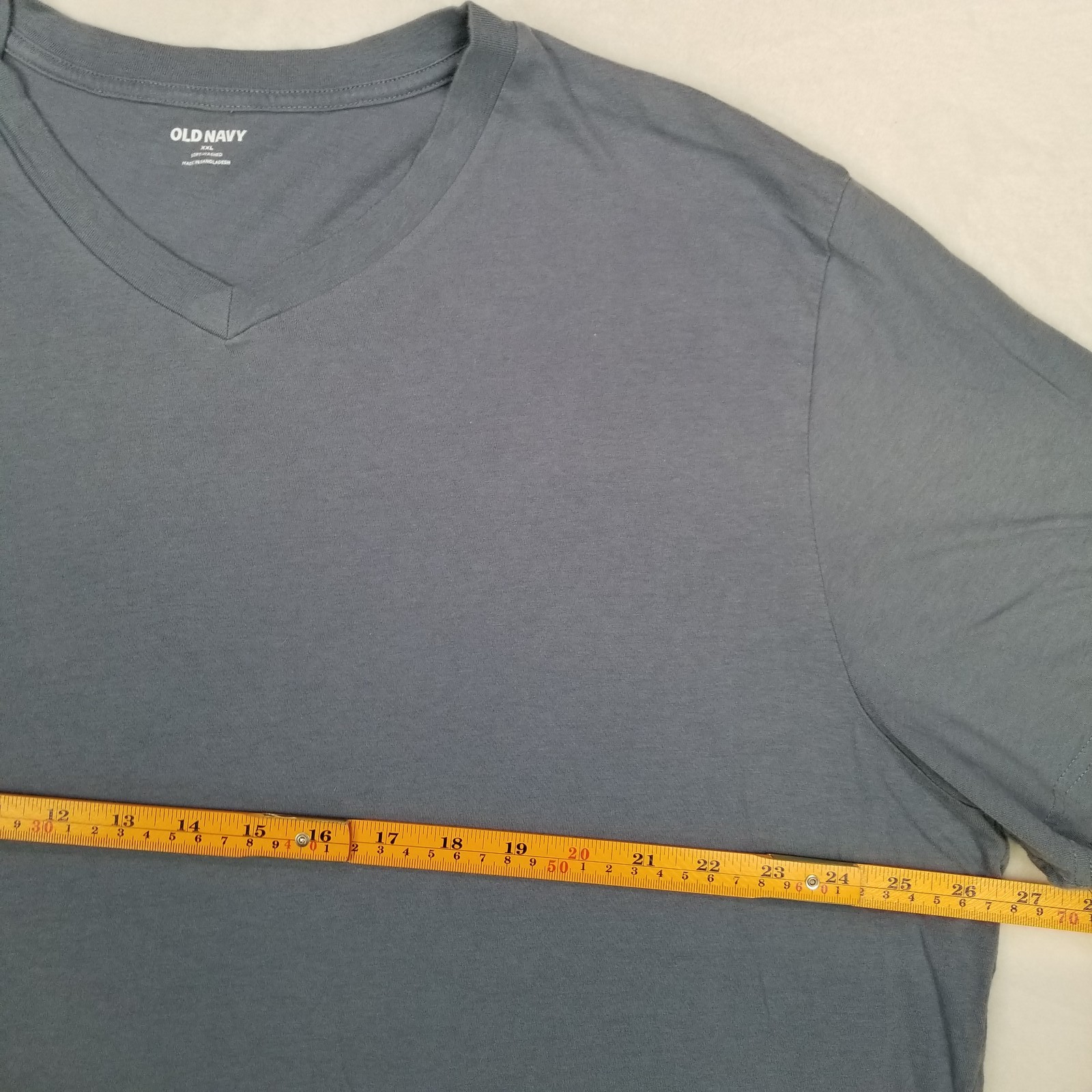 Old Navy Soft-Washed Slate Blue Basic T-Shirt Mens XXL Solid V-Neck Short Sleeve