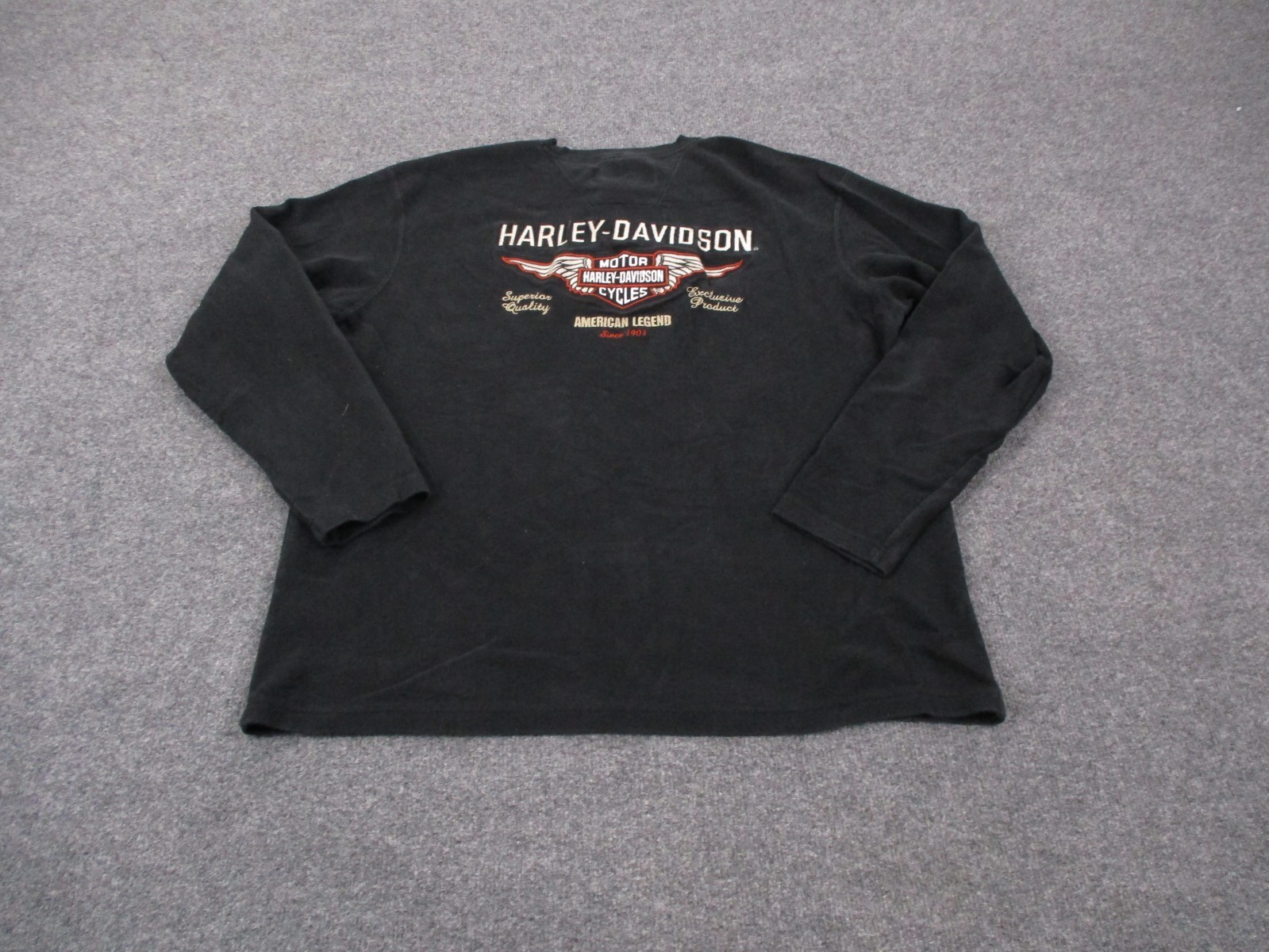 Harley Davidson Shirt Mens XL Black Biker Henley Woven Casual Pullover Y2K
