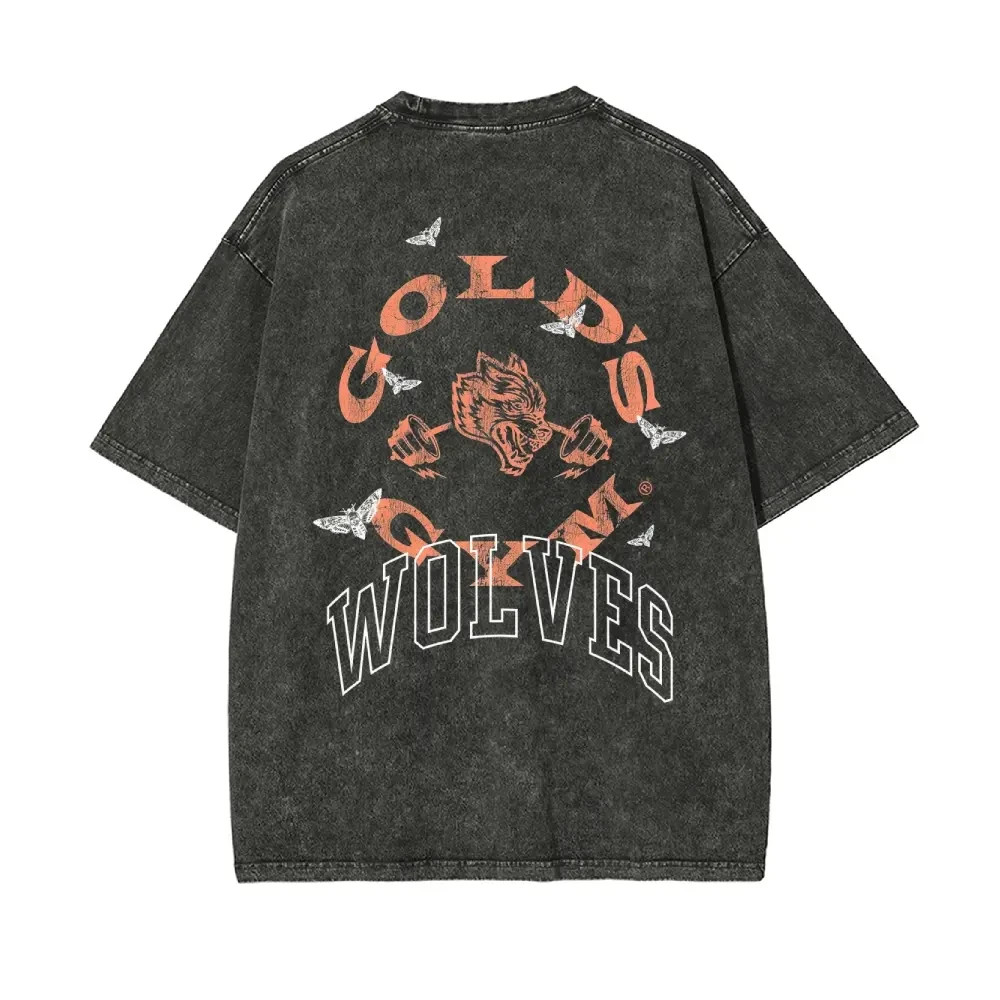 Sport Gold Gym Oversized Tee Oversize Unisex Washed T-Shirt for Women and Men’s