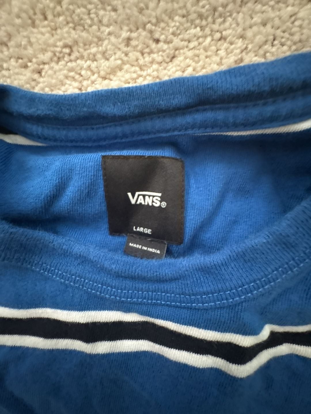 Vans 66 Champs Stripe T-Shirt in Nautical Blue