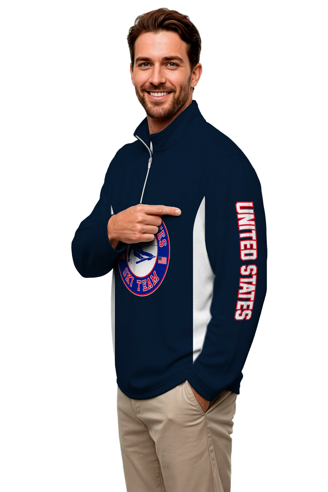 USA SKI Team Lightweight Navy 1/4 Zip Pullover