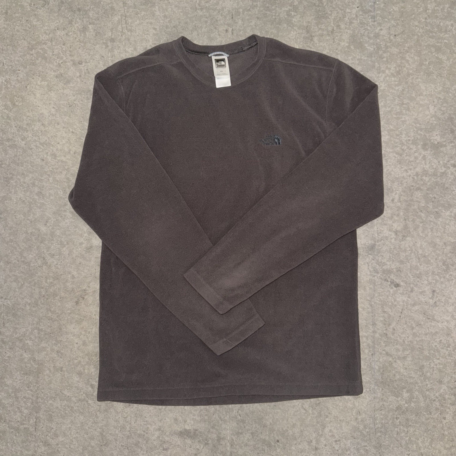The North Face Mens Medium Long Sleeve Charcoal Gray Fleece Crewneck Pullover