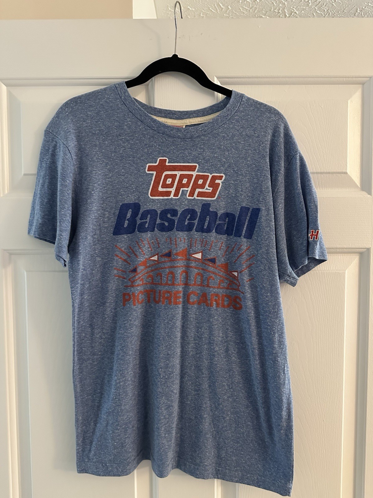 TOPPS T Shirt L HOMAGE Picture Cards Baseball Heather Blue