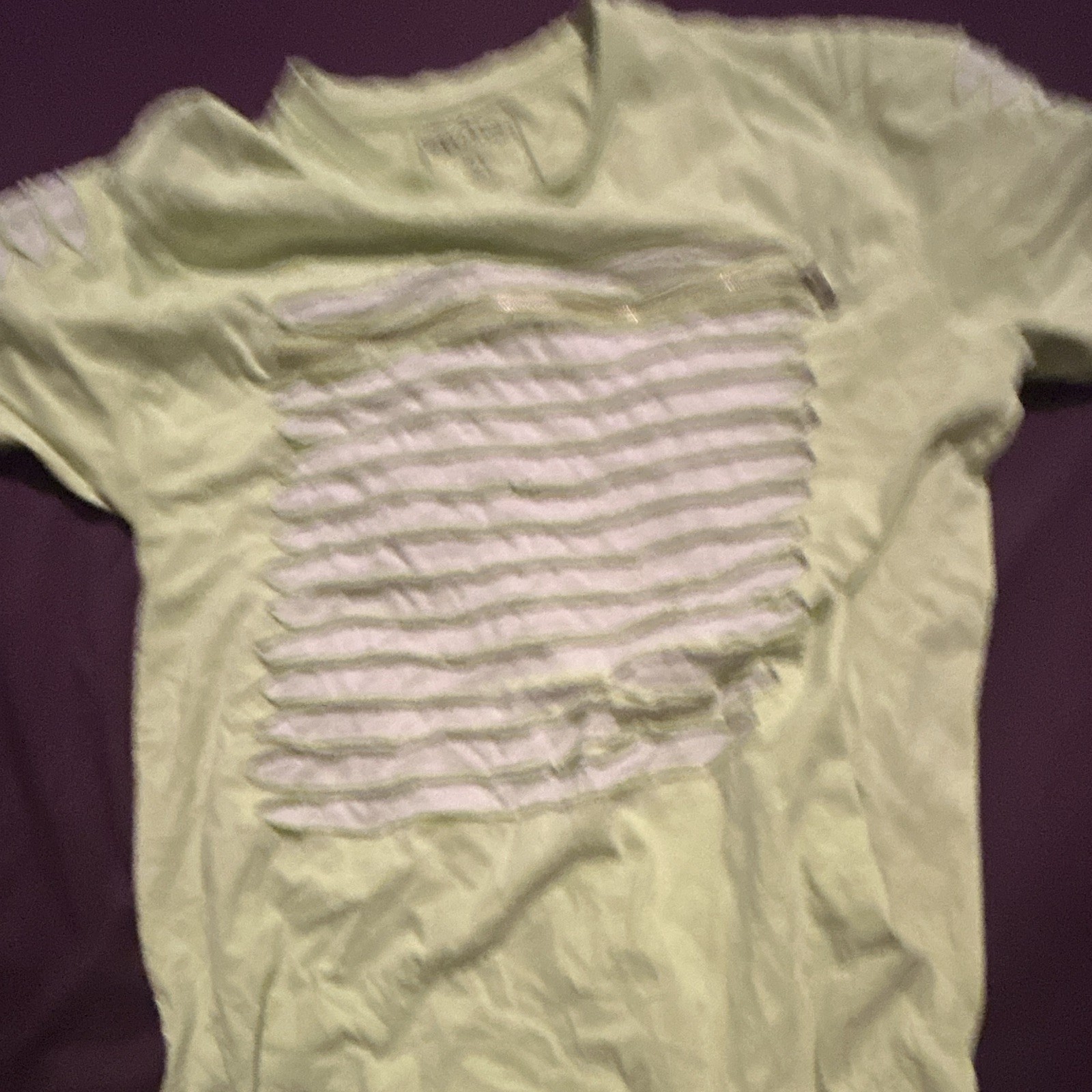 Switch Men’s Green White Striped Crew Neck Short Sleeve T-Shirt Size M