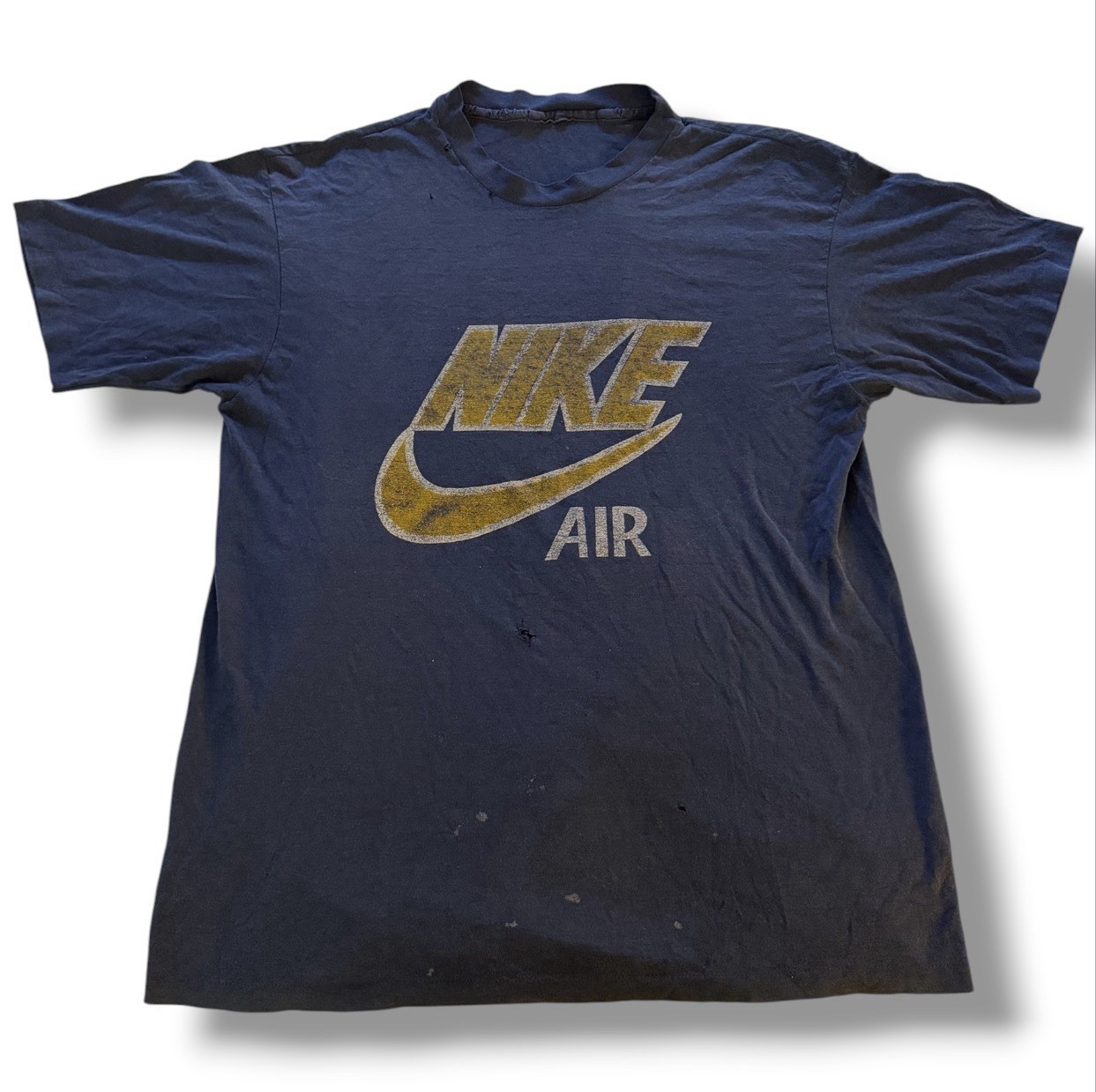 Rare 80s Nike Air T Shirt Single Stitch Nike Center Swoosh SZ S 20×27