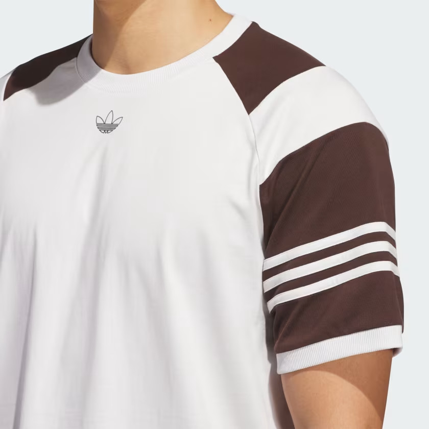 Adidas men Tyshawn Tee (Gender Neutral); Crystal White / Dark Brown; M