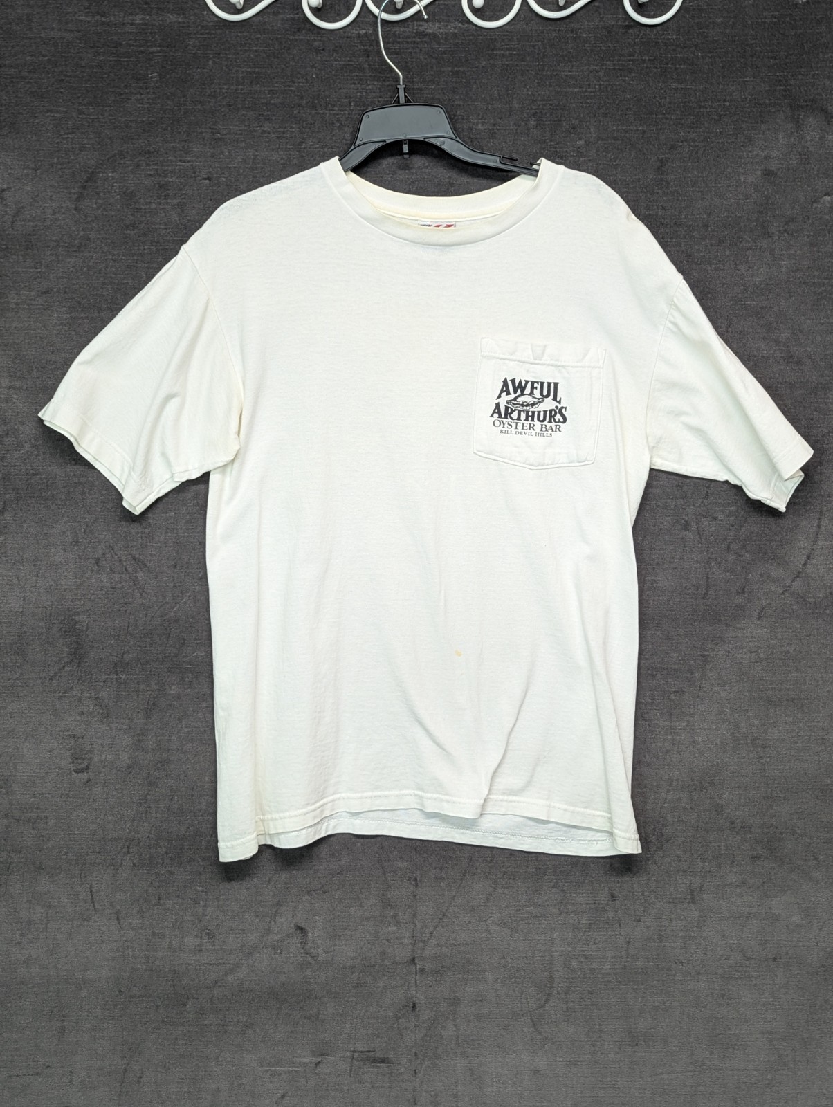 Vintage 90s Awful Arthur’s Oyster Bar White T-shirt USA Made Outer Banks Medium