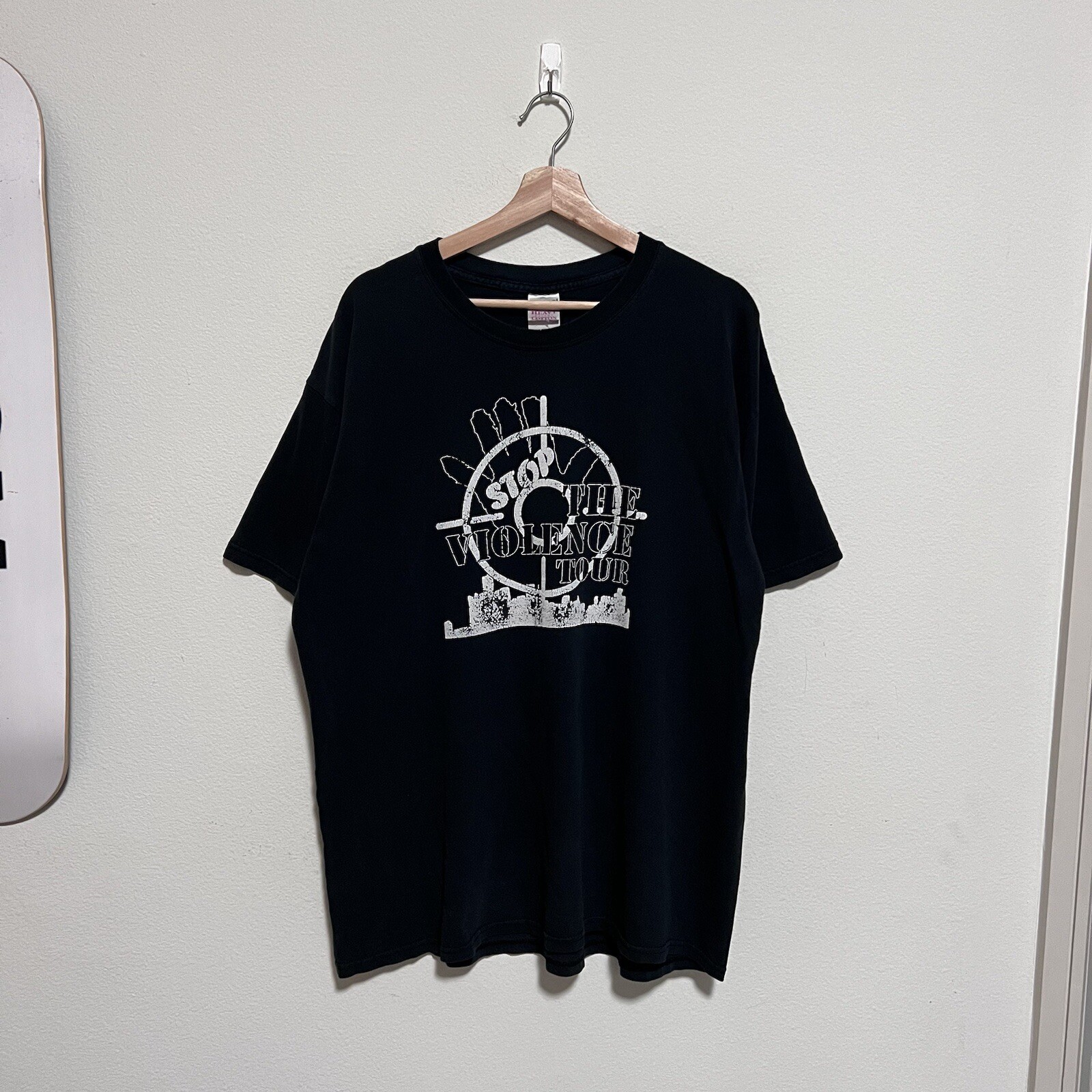 Vintage Stop The Violence Rap Tee Hip Hop Black T Shirt Mens Size XL 90s Y2K