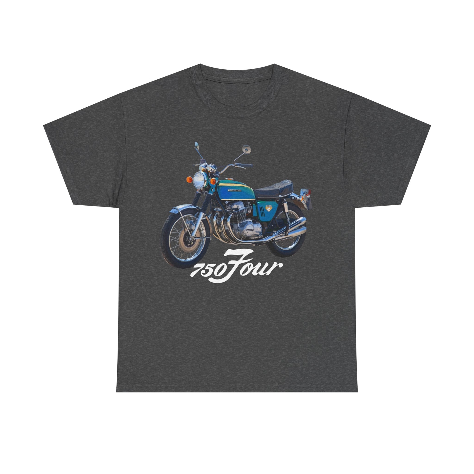 CB750 Four K0 Blue Classic Honda Japanese Motorcycle T Shirt , Printed in USA