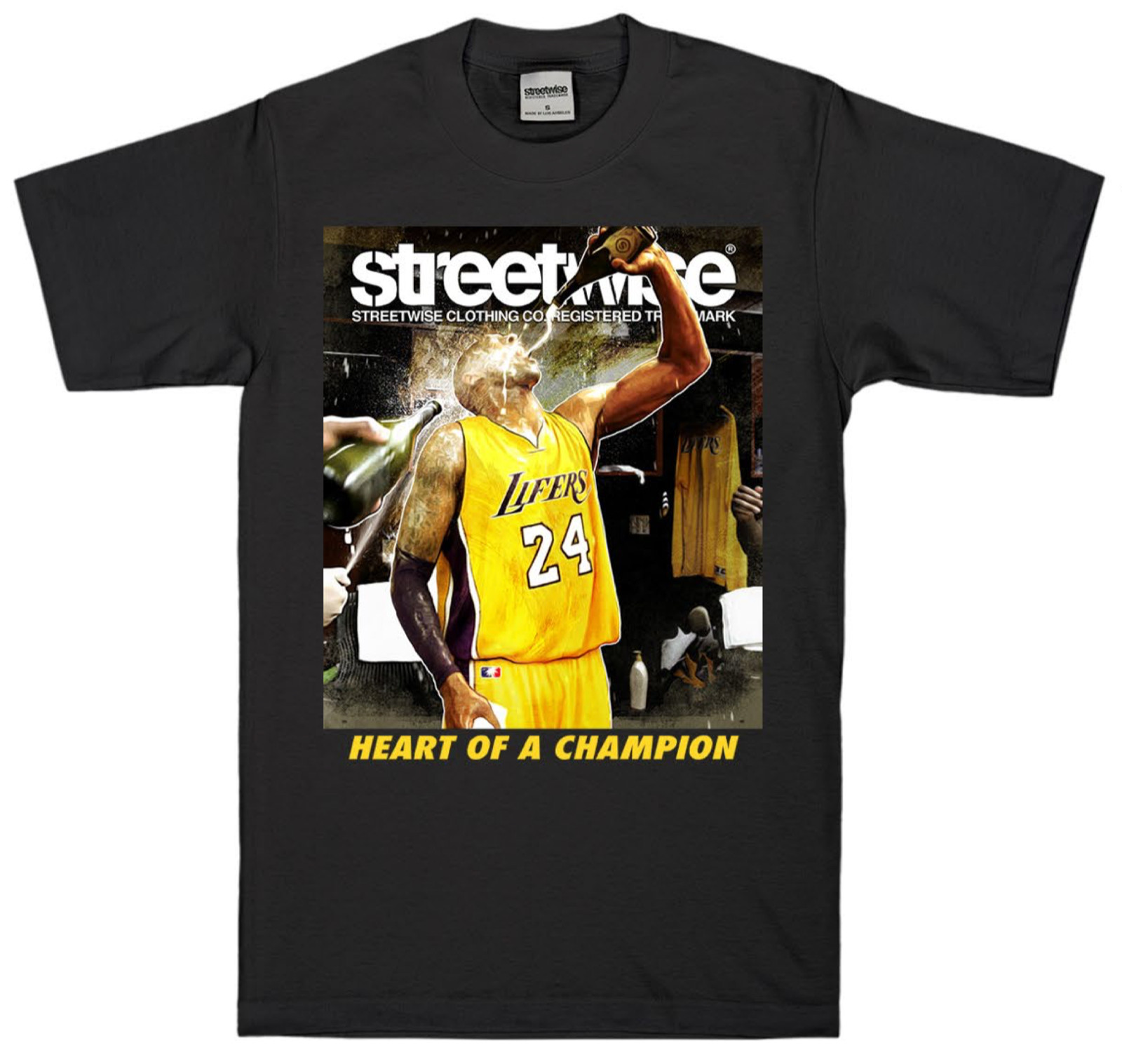 Streetwise Heart Of A Champ Graphic T-Shirt Black M-L-XL-2XL-3XL-4XL-5XL