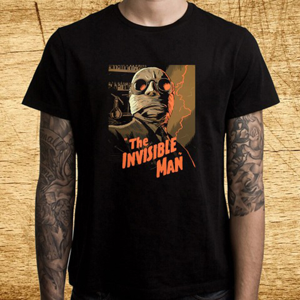 The Invisible Man Retro Movie Men’s Black T-Shirt Size S-5XL