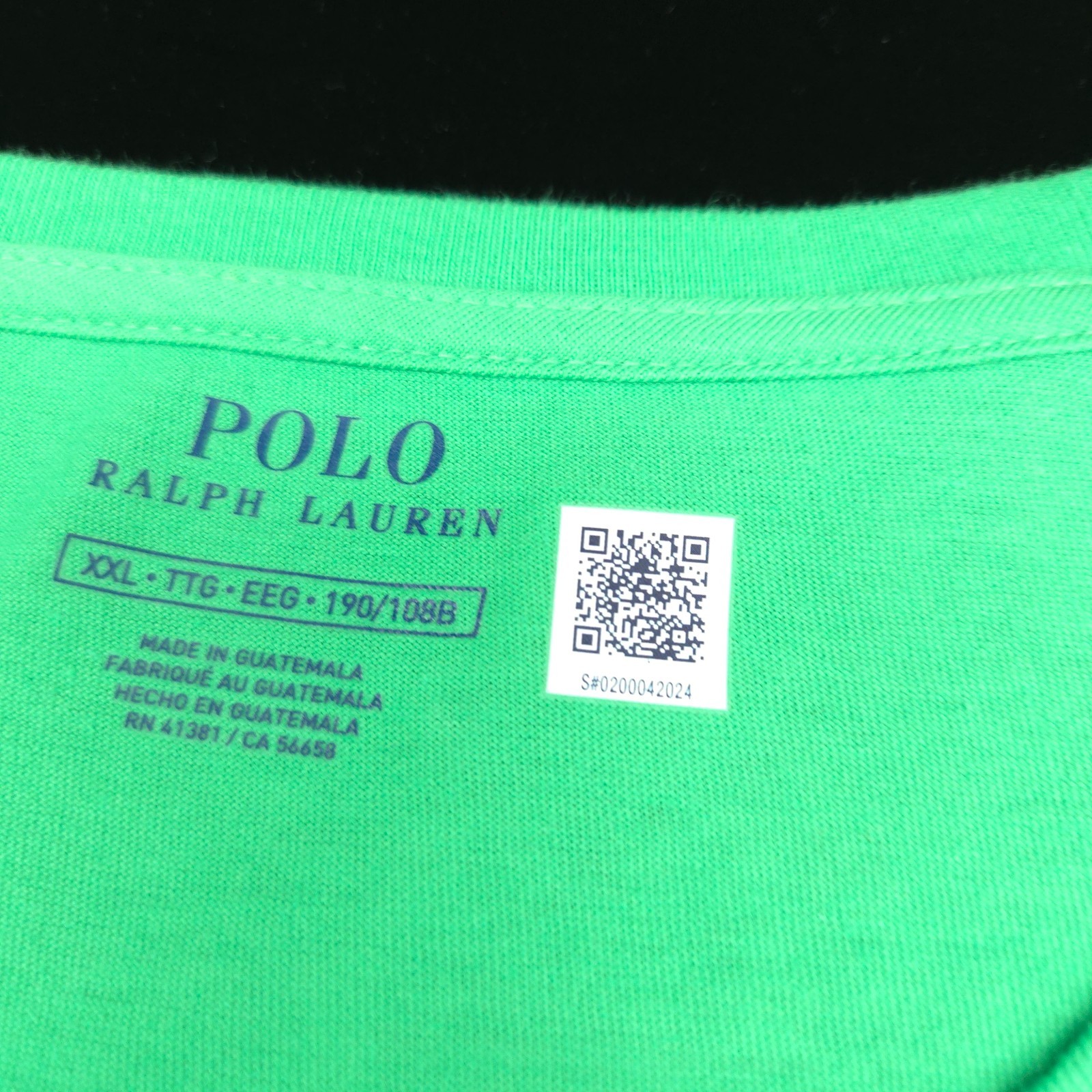 POLO RALPH LAUREN CREW T-SHIRT -XXL- GREEN SHORT SLEEVE -YELLOW PONY -KNIT