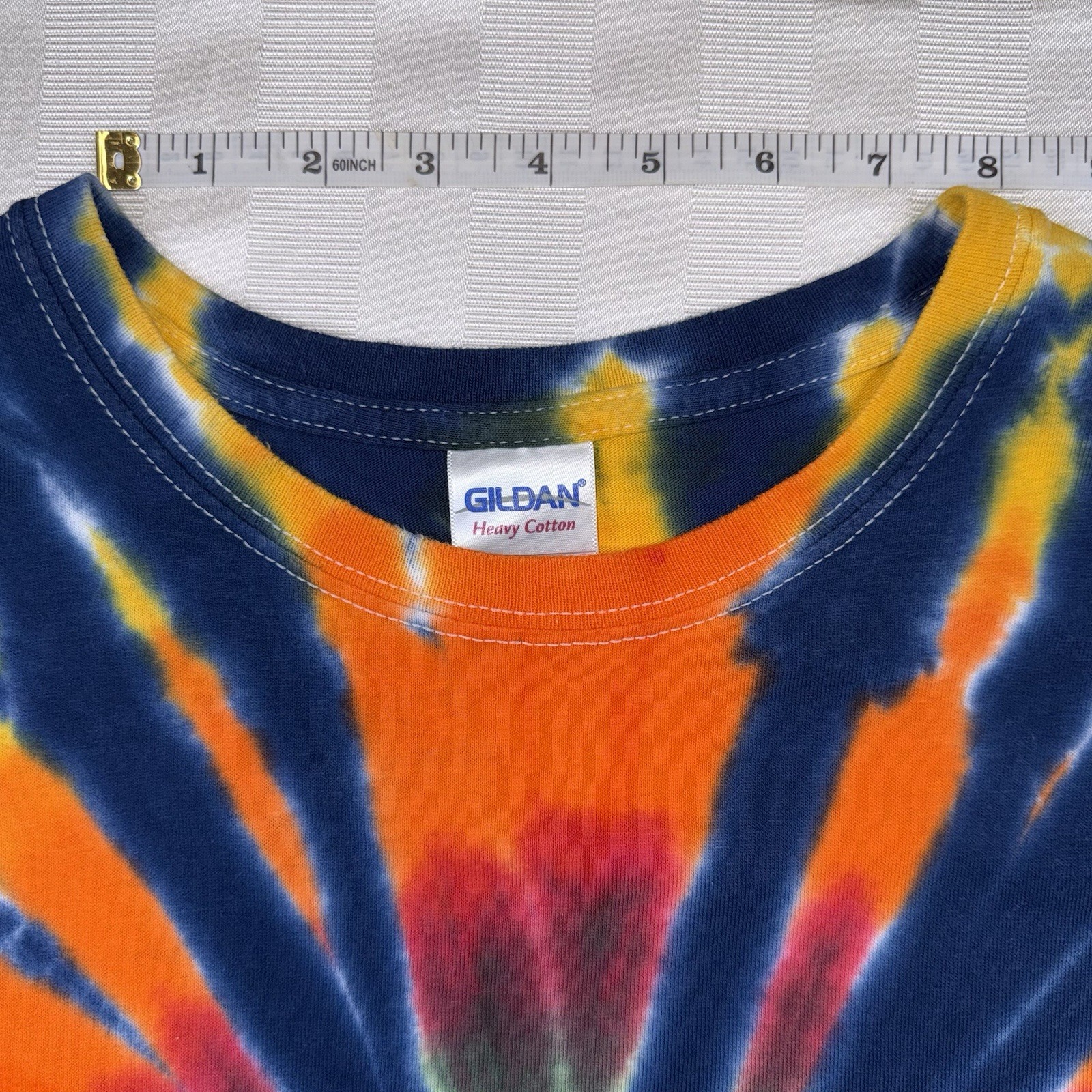 Gildan Heavy Cotton Tie-Dye Short Sleeve Crew Neck Cotton T-Shirt XL Hand-dyed