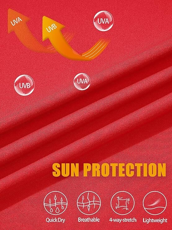 MAGCOMSEN Men’s Hooded UPF 50+ Sun Protection T Shirts Long Sleeve Athletic Fish