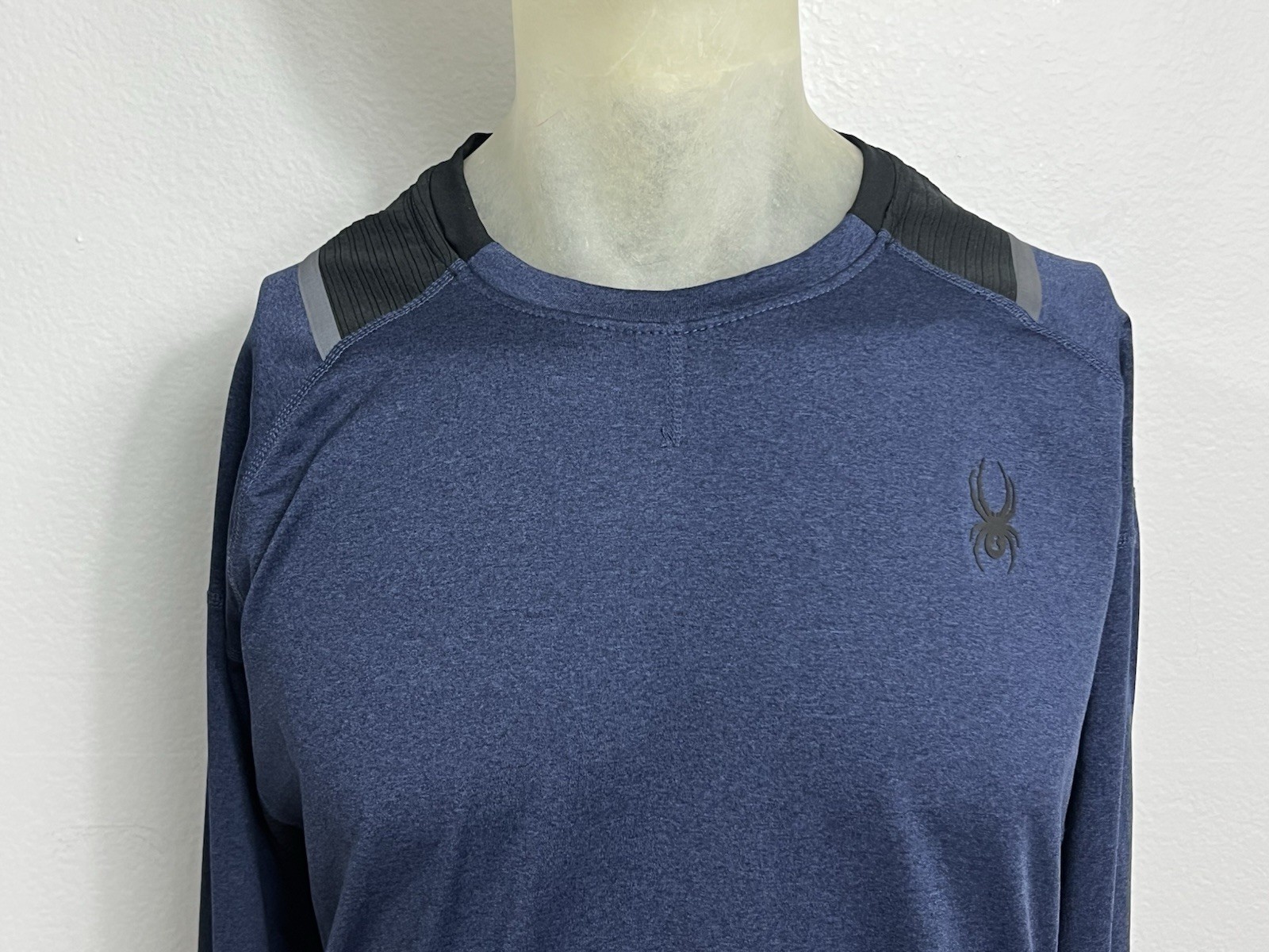 Spyder Active Pullover Shirt Men XL Blue Long Sleeve SPM100U