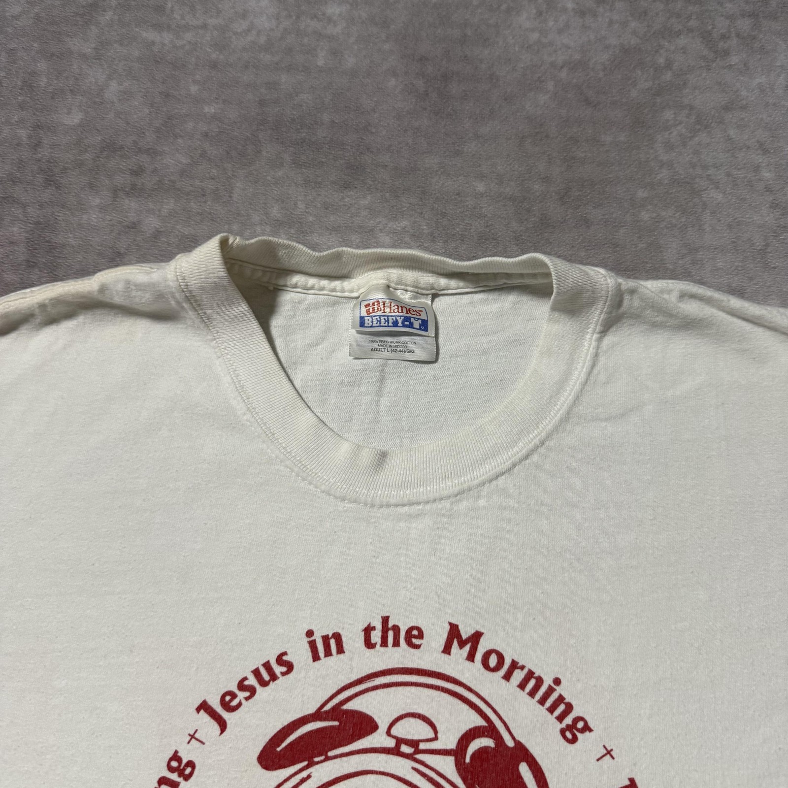 Vintage 90s Jesus 24-7 Shirt Mens L White Christian Clock Funny Graphic Tee