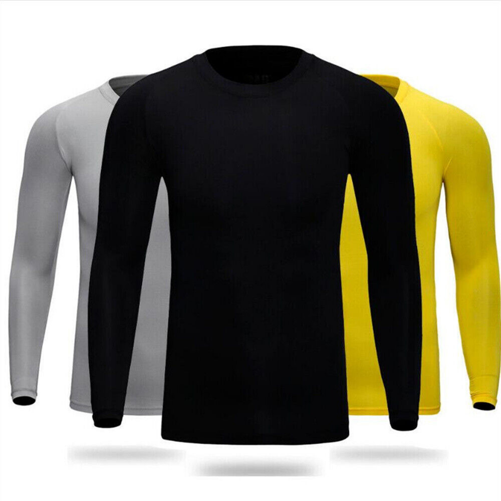 Athletic Long Sleeve Compression Shirts Men’s Dry Fit Sports Gym Shirts Workout