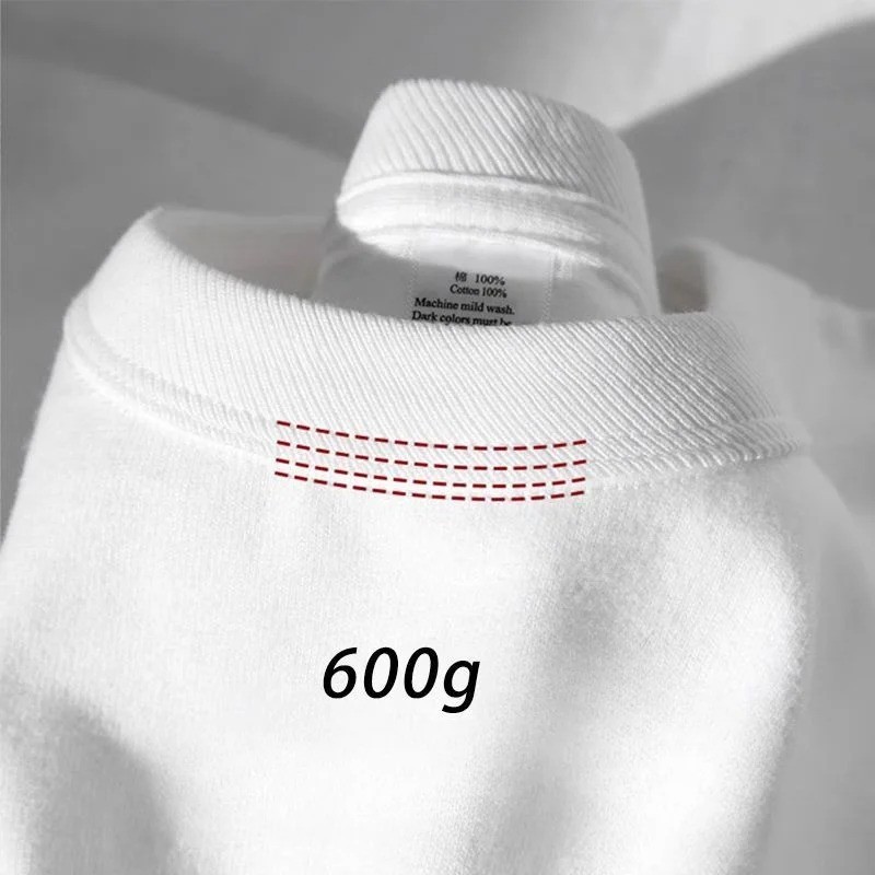 600g Heavyweight Oversized Solid Color 100% Cotton T-Shirt For Men Women