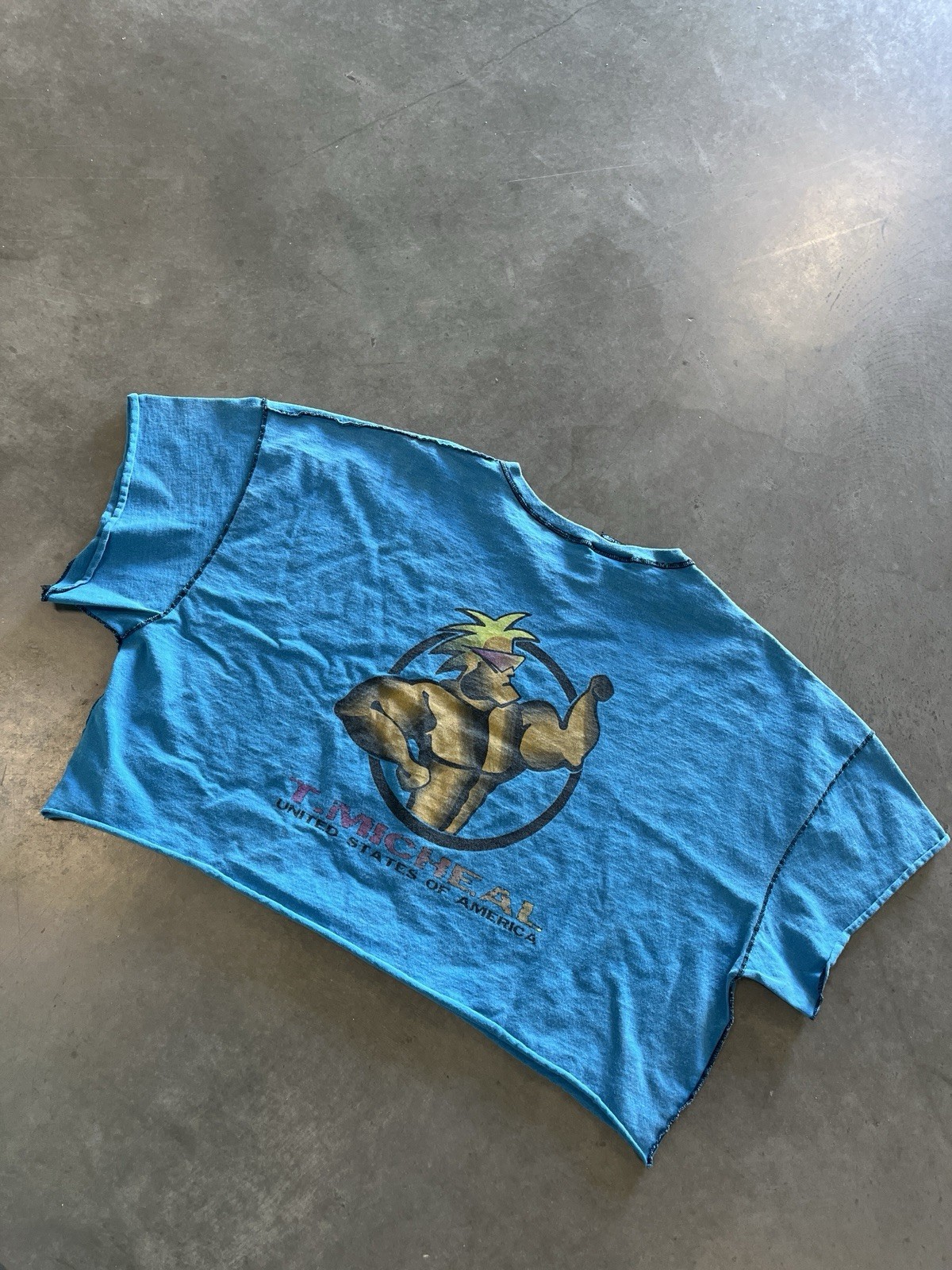 Vintage 90s T Michael Bodybuilding Gym Pump over. Cropped. Muscle Guy Size 2XL.