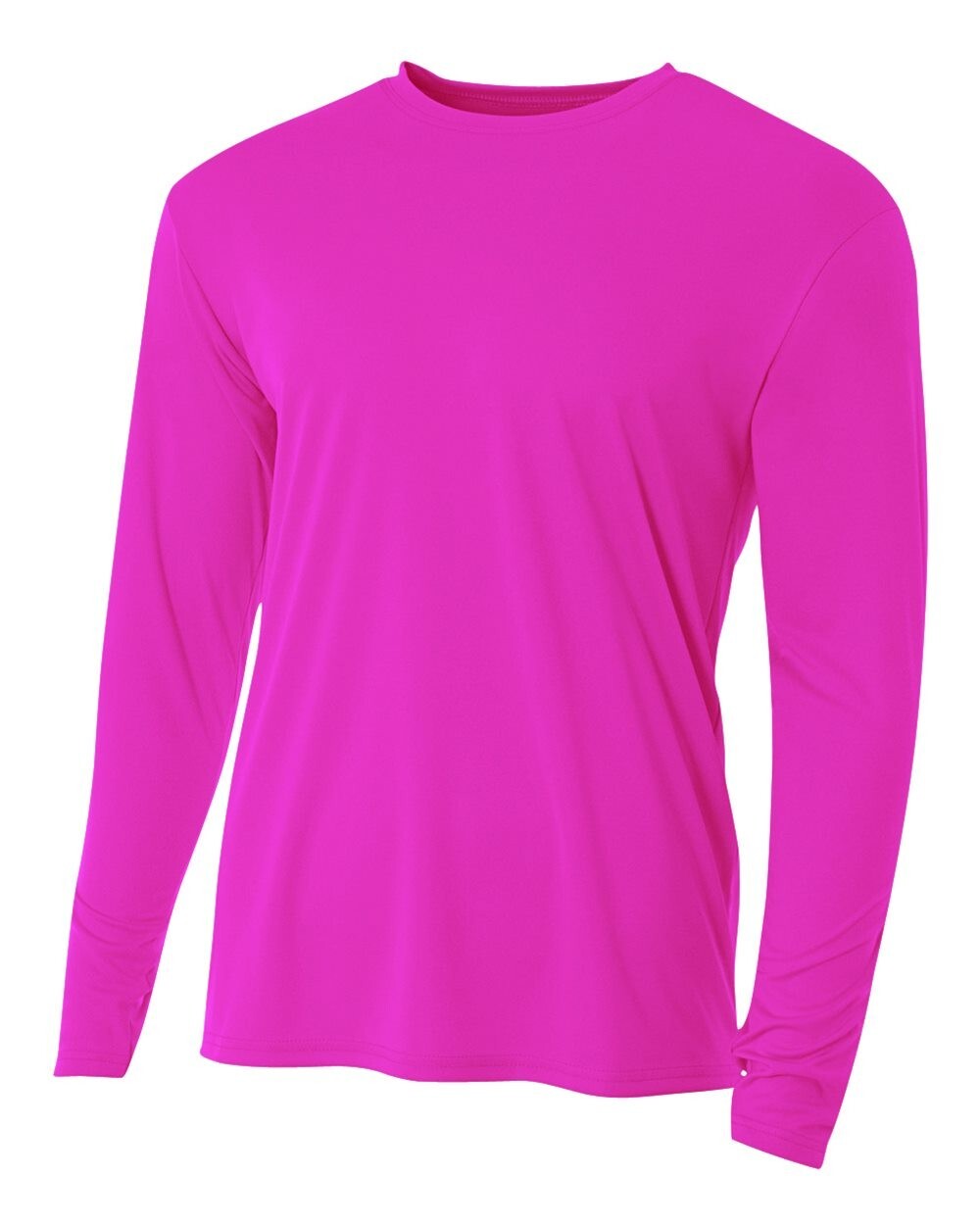 A4 LONG SLEEVE PERFORMANCE TEE FOR MEN OR WOMEN- FUSHIA/PINK UPF 44+ DRI FIT