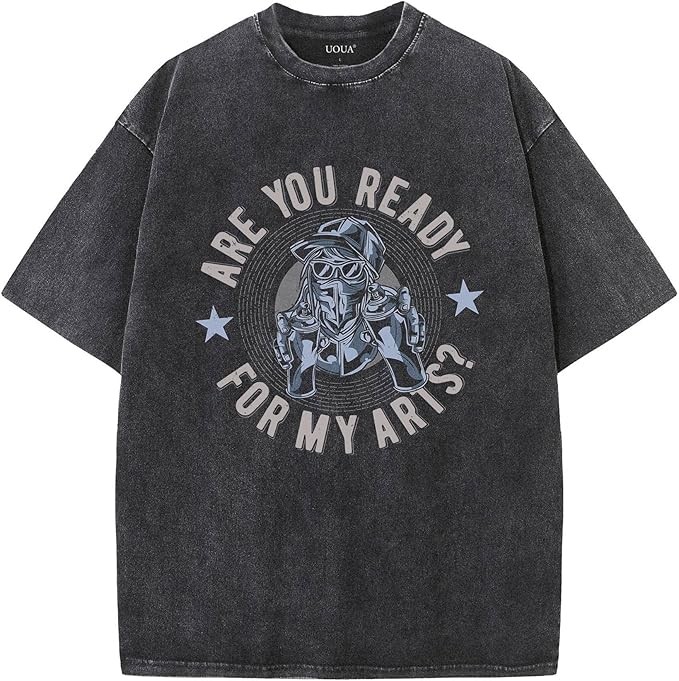 Vintage Graphic T-Shirt Mens Letter Print Rapper Streetwear