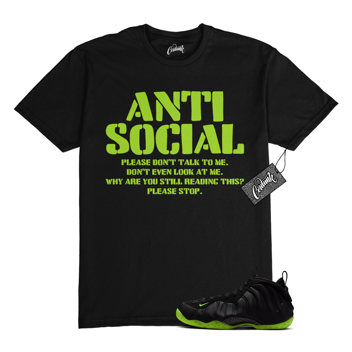 Foamposite Volt Black Air One T Shirt Match AS