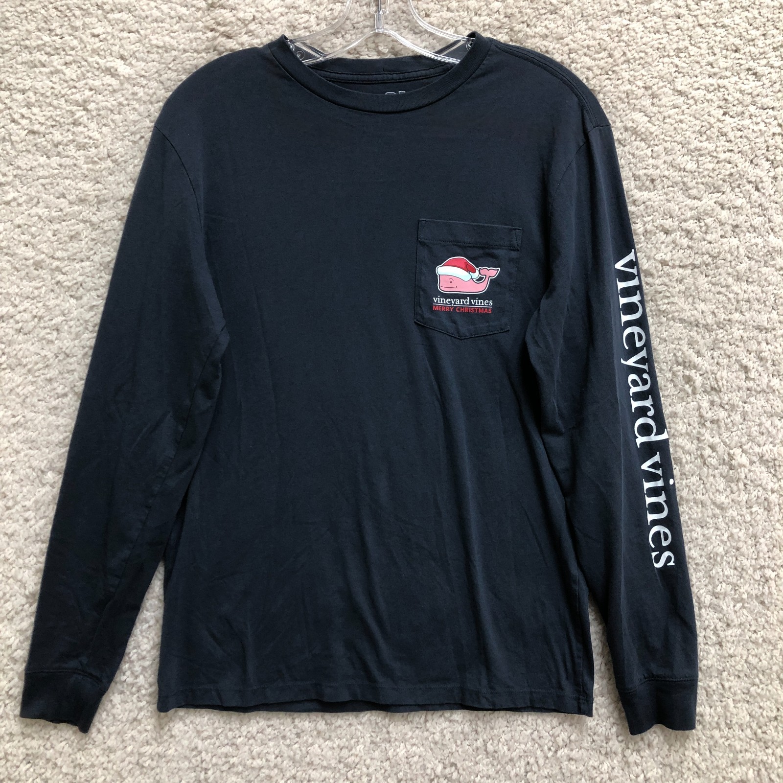 Vineyard Vines Shirt Extra Small Mens Blue Merry Christmas Crewneck Pullover XS