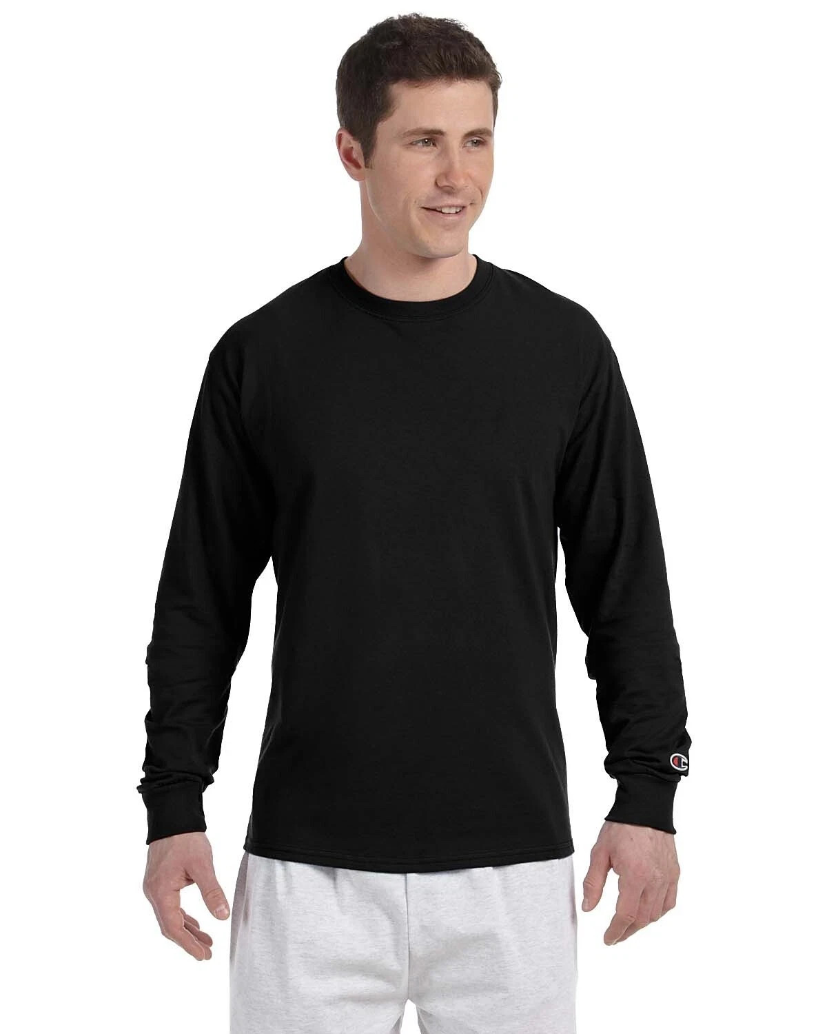 3 pack Champion Adult 5.2 oz Long Sleeves T-Shirt 100% Cotton T Shirt CC8C sz M