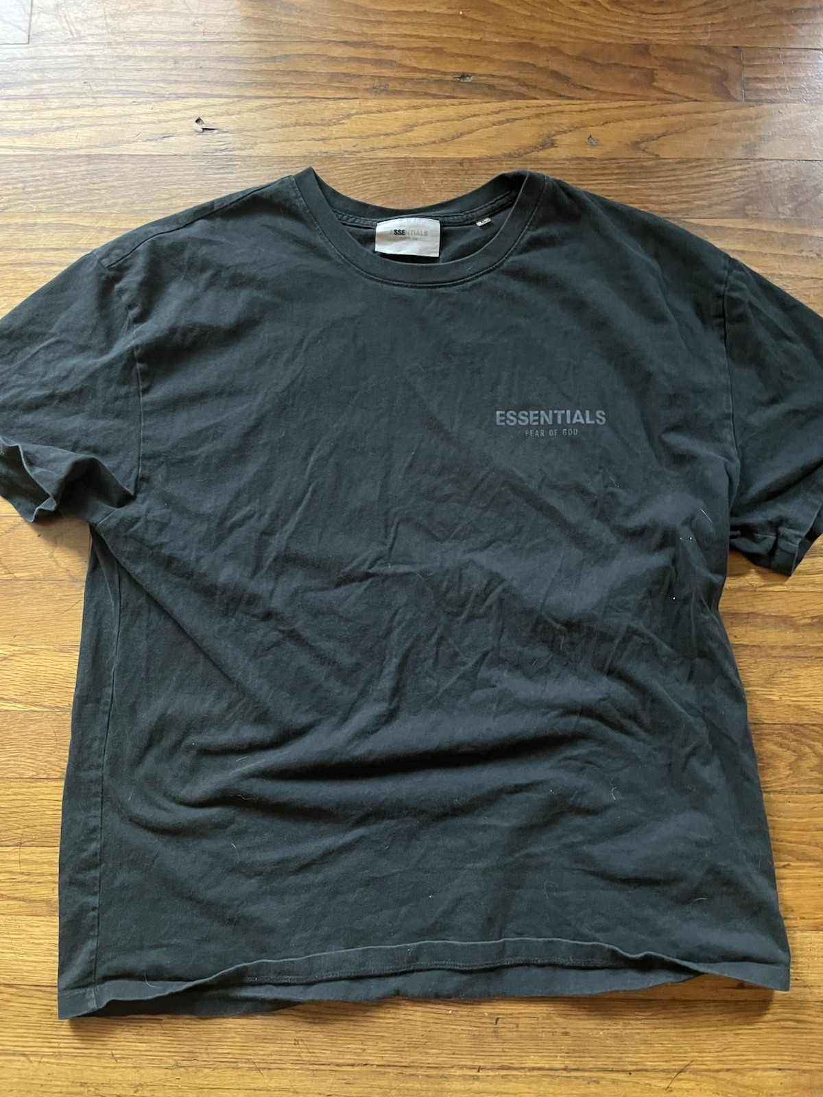 Essentials Fear of God ESSENTIALS Men’s XL Black Logo Crew Neck Short Sleeve Tee