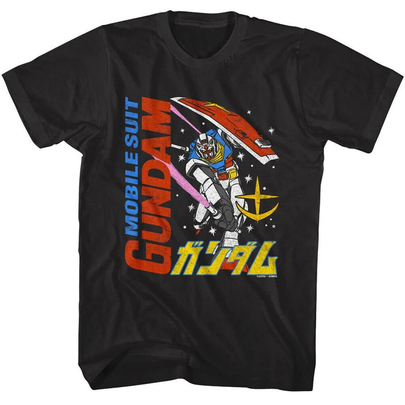 Gundam T Shirt Mobile Suit Mecha Japanese Robot Anime Graphic Tees