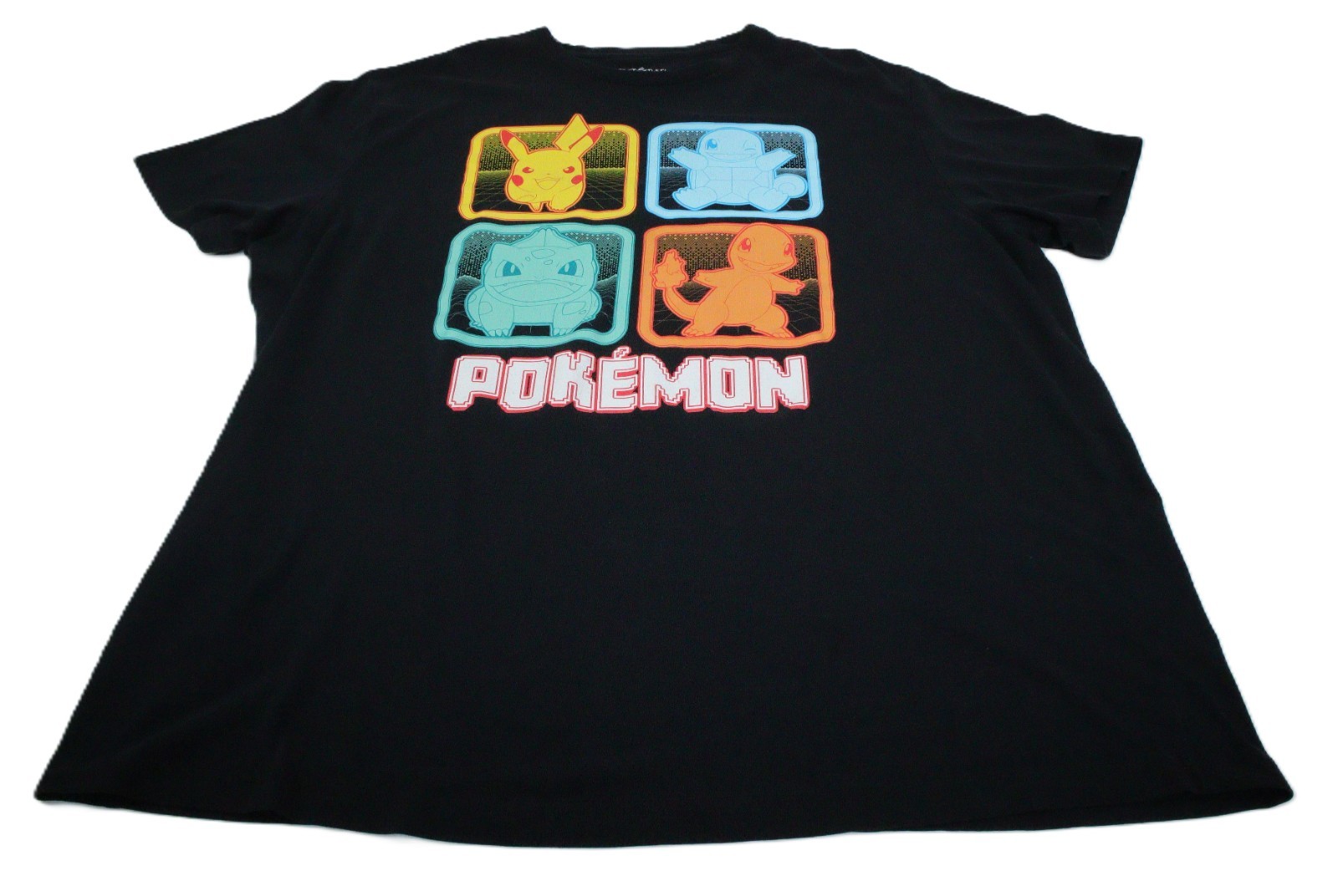 Pokémon Pikachu Squirtle Bulbasaur Charmander Graphic T-Shirt Men’s XL T0408