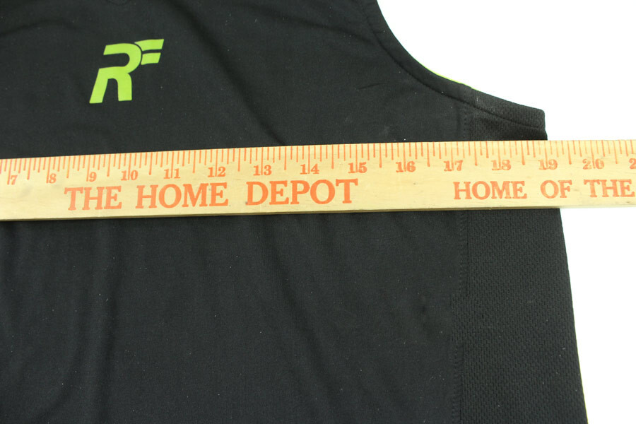 Runflyte Mens S M V Neck Sleeveless Shirt Black Poly Sports Running Jogging Mesh