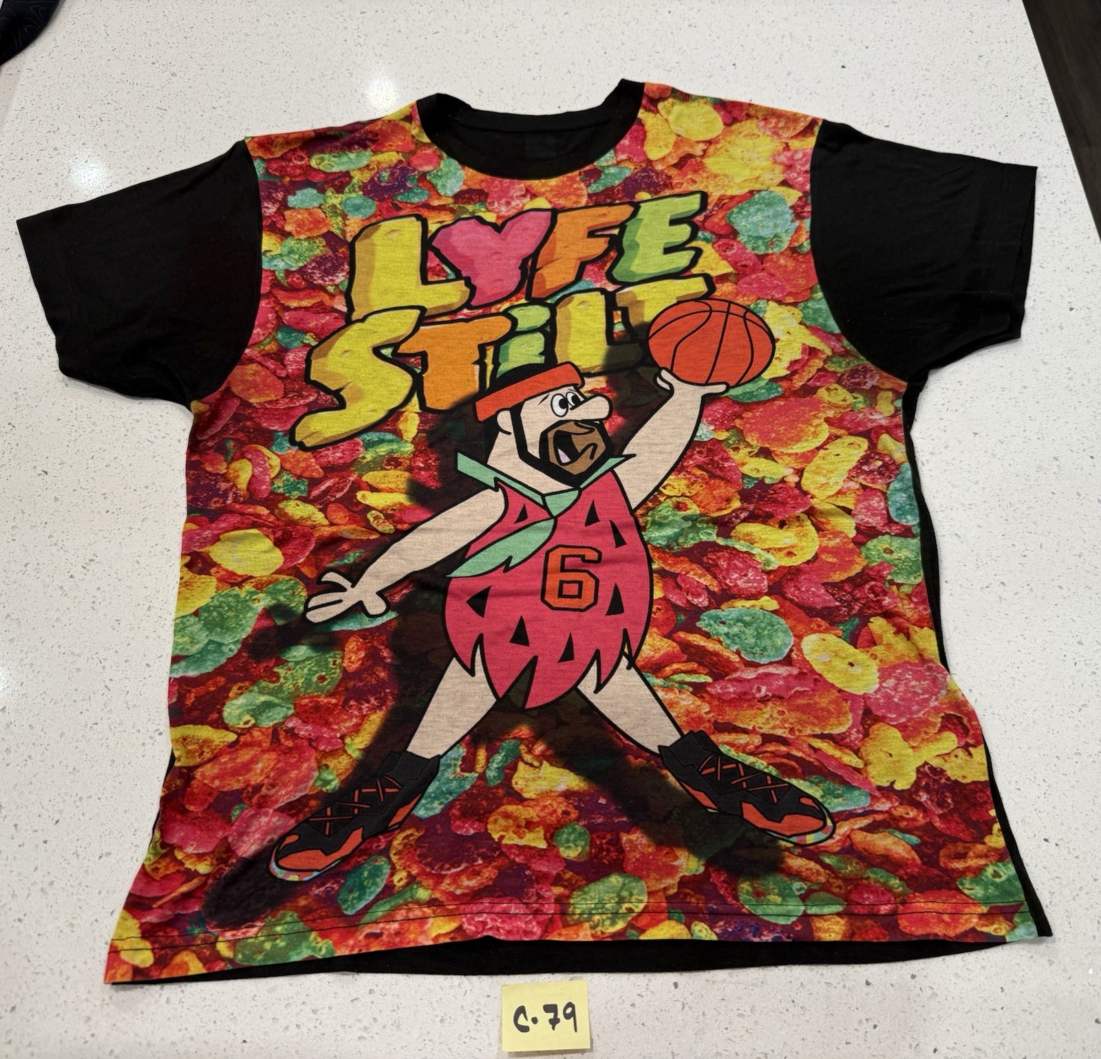 Fruity Pebbles Cereal The Flintstones Retro T Shirt Size Mens Small RARE