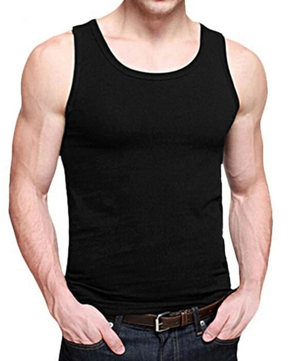 3-1- Pack Men 100% Cotton Tagless Ribbed Tank Top A-Shirt Wife Beater Undershirt