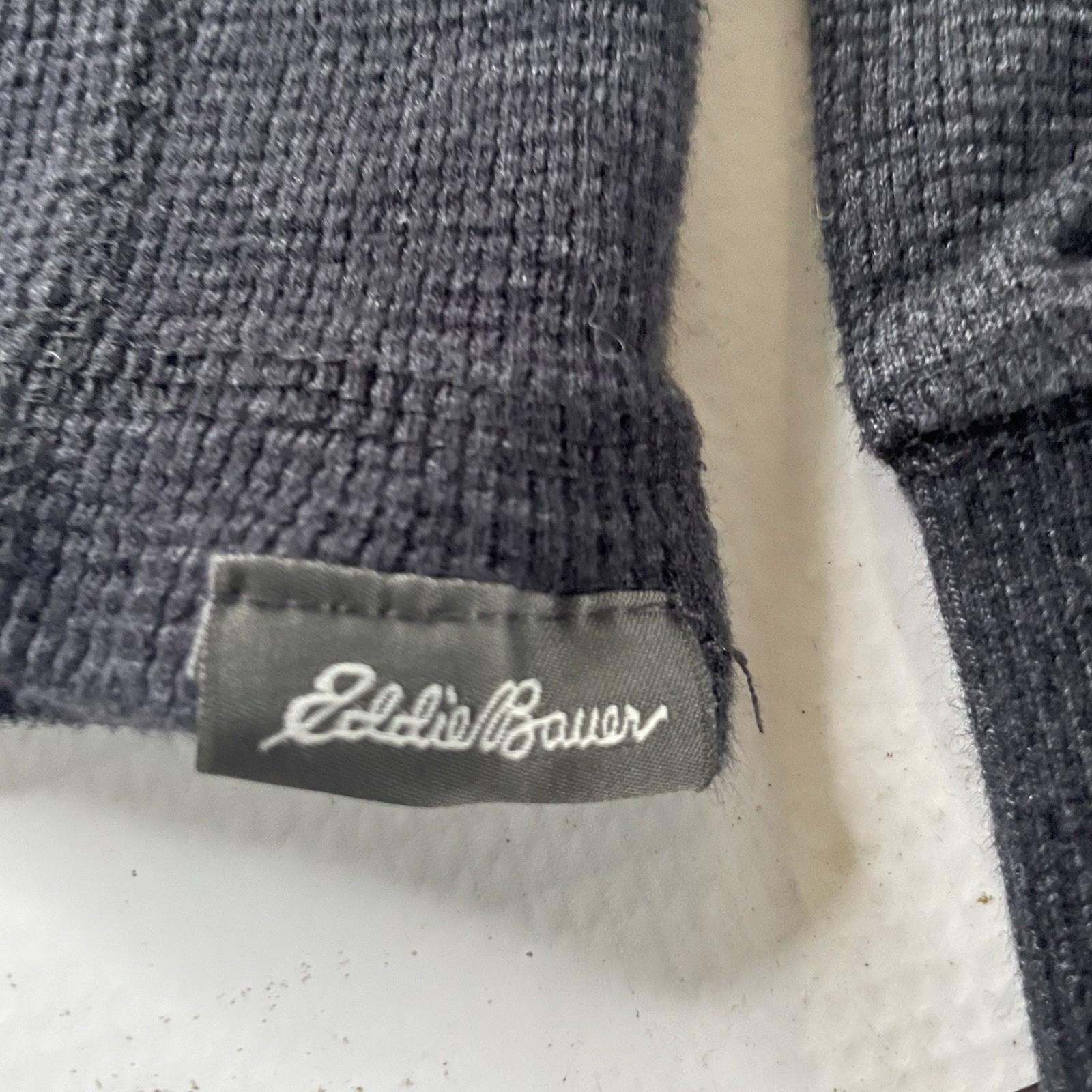 Eddie Bauer Men’s Gray Solid Knit Cotton Henley Long Sleeve Tee Size S