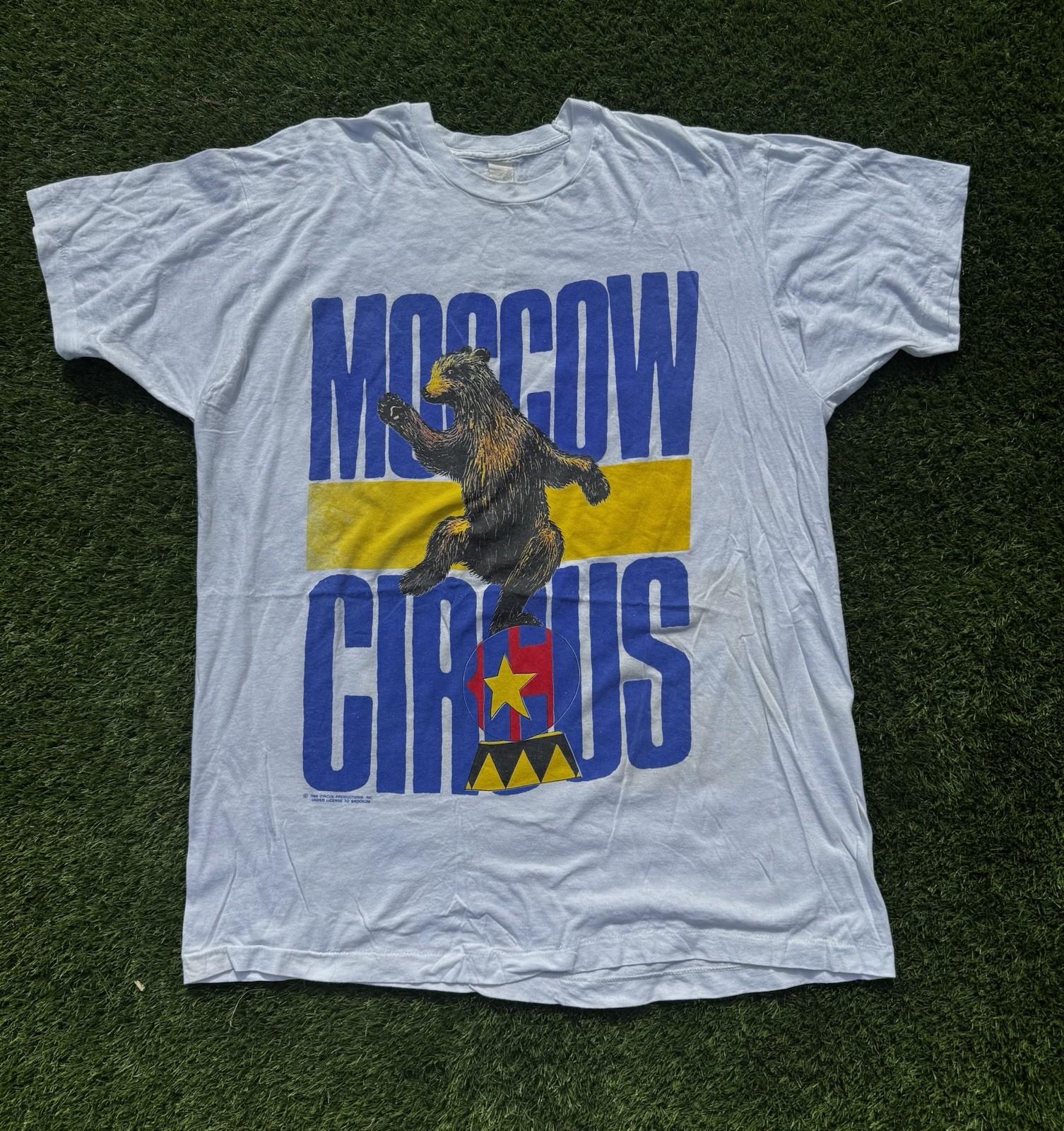 Vintage 80s Moscow Circus T Shirt XL Rare Russian Carnival Brockum Avant Garde