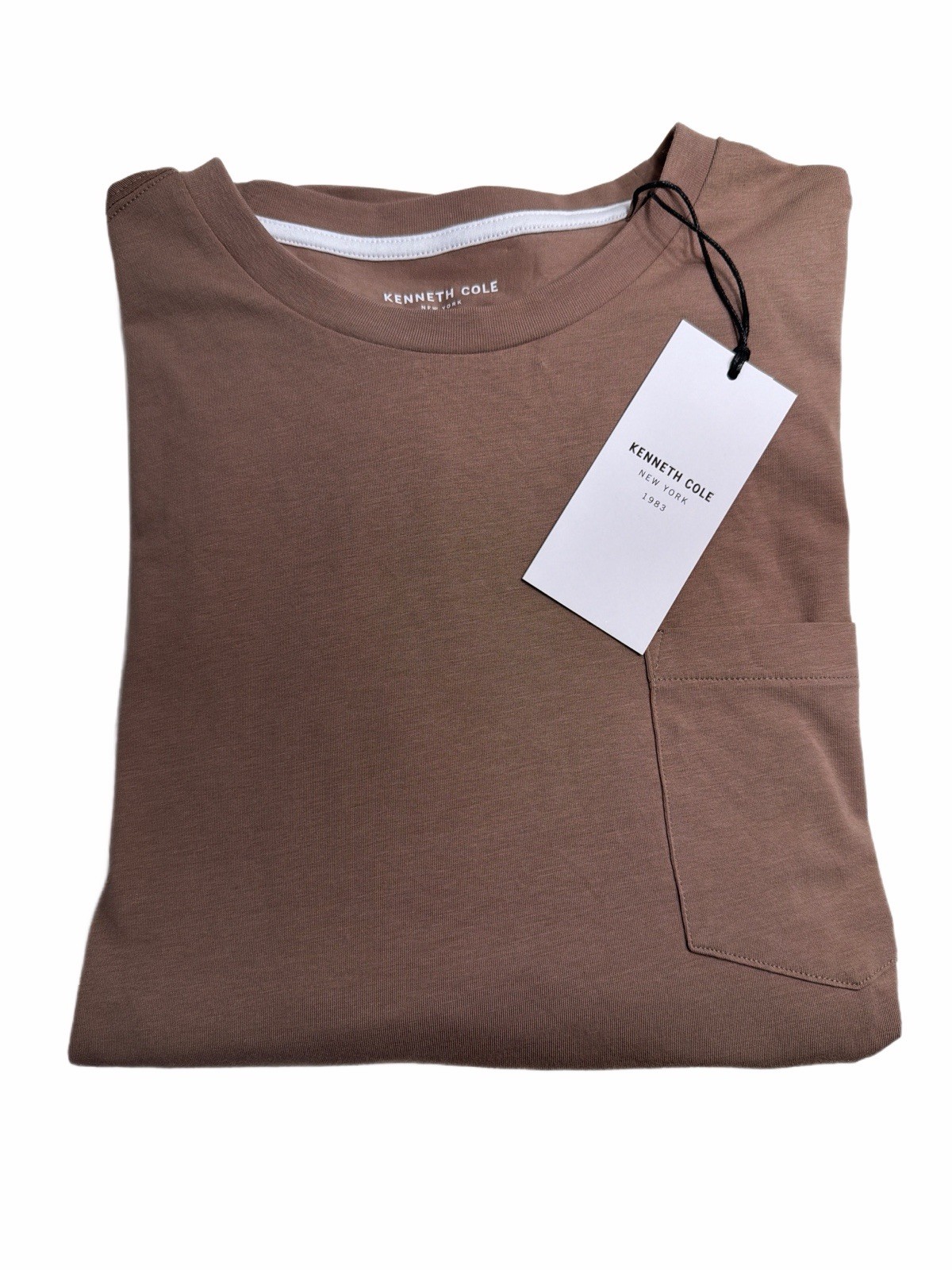 Kenneth Cole The Pocket Tee Men’s T-Shirt Acorn Brown Short Sleeve Large NWT
