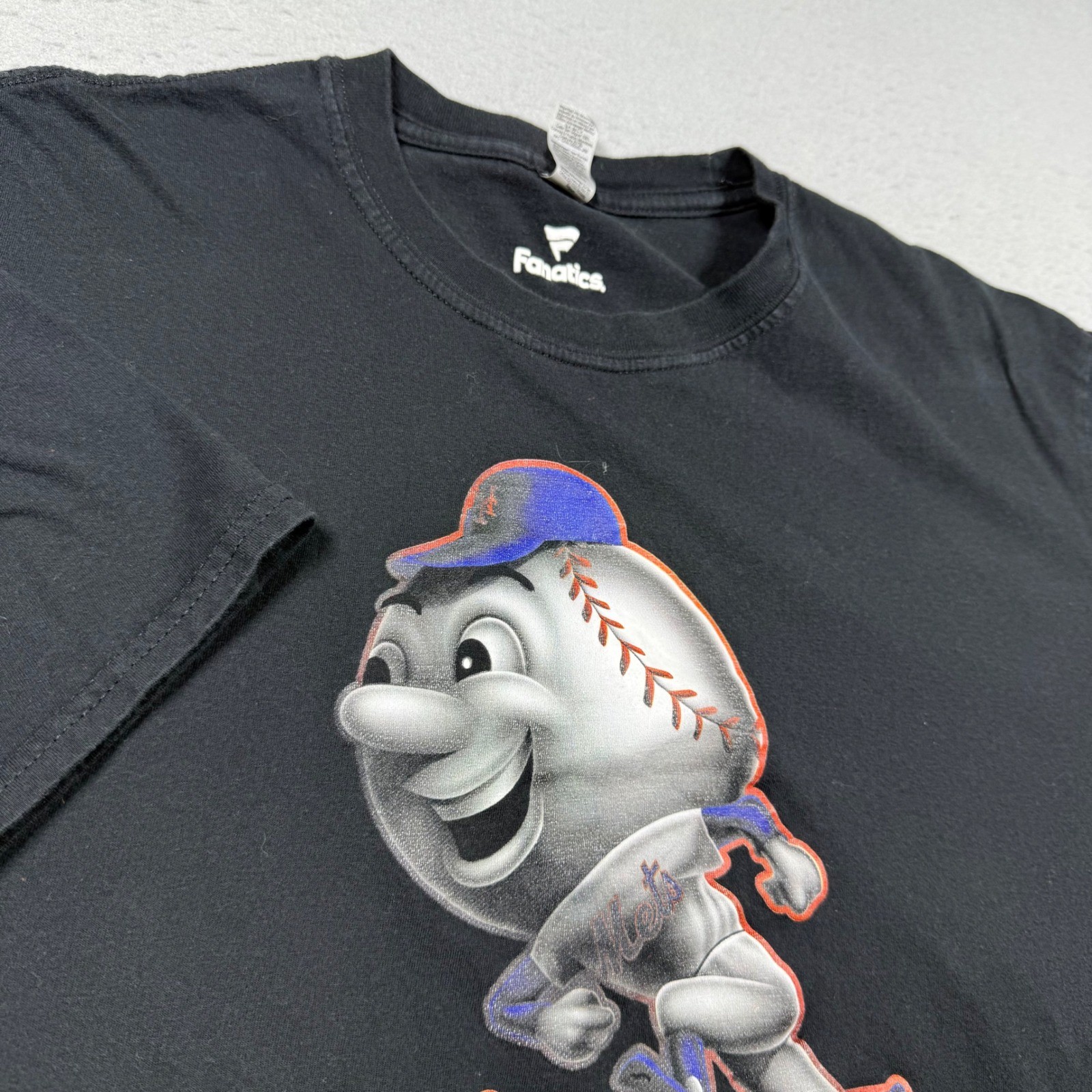 Fanatics Mens New York Mets Mr Met Graphic T-Shirt Black XL MLB Baseball Tee