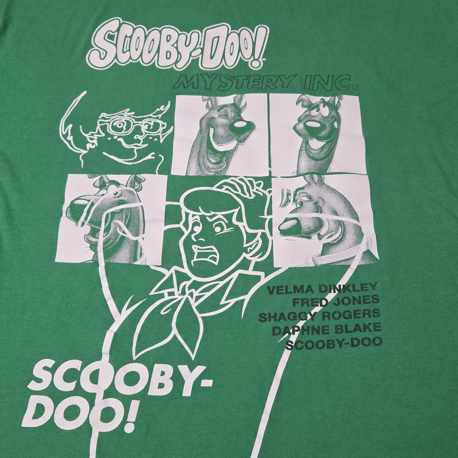 RARE Scooby-Doo! Green Graphic Print Crew Neck Short Sleeve T-Shirt Men XL