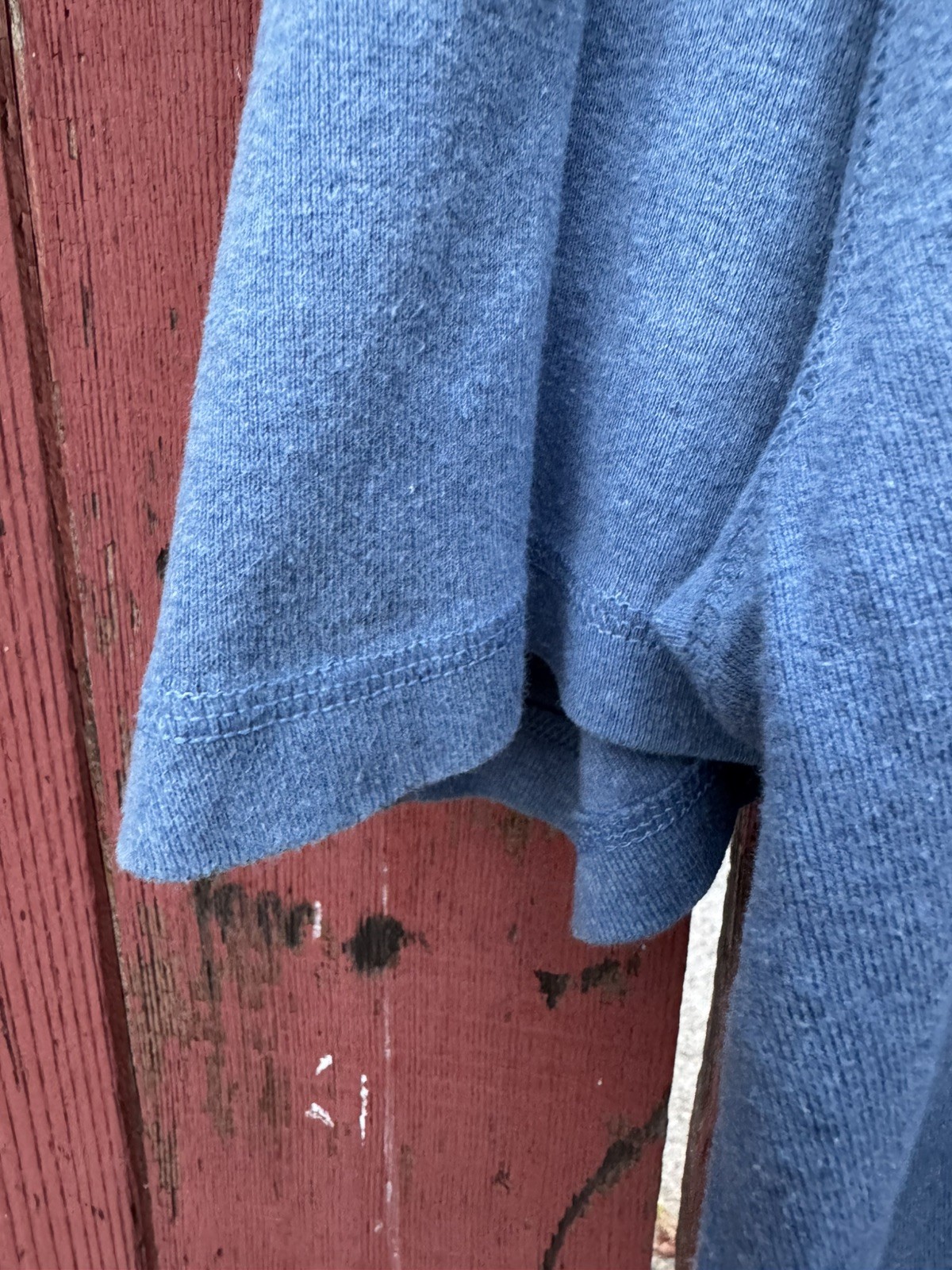 Vintage Basic Editions Blue Henley Shirt Grunge Boxy Preppy 100% Cotton Y2K 90s