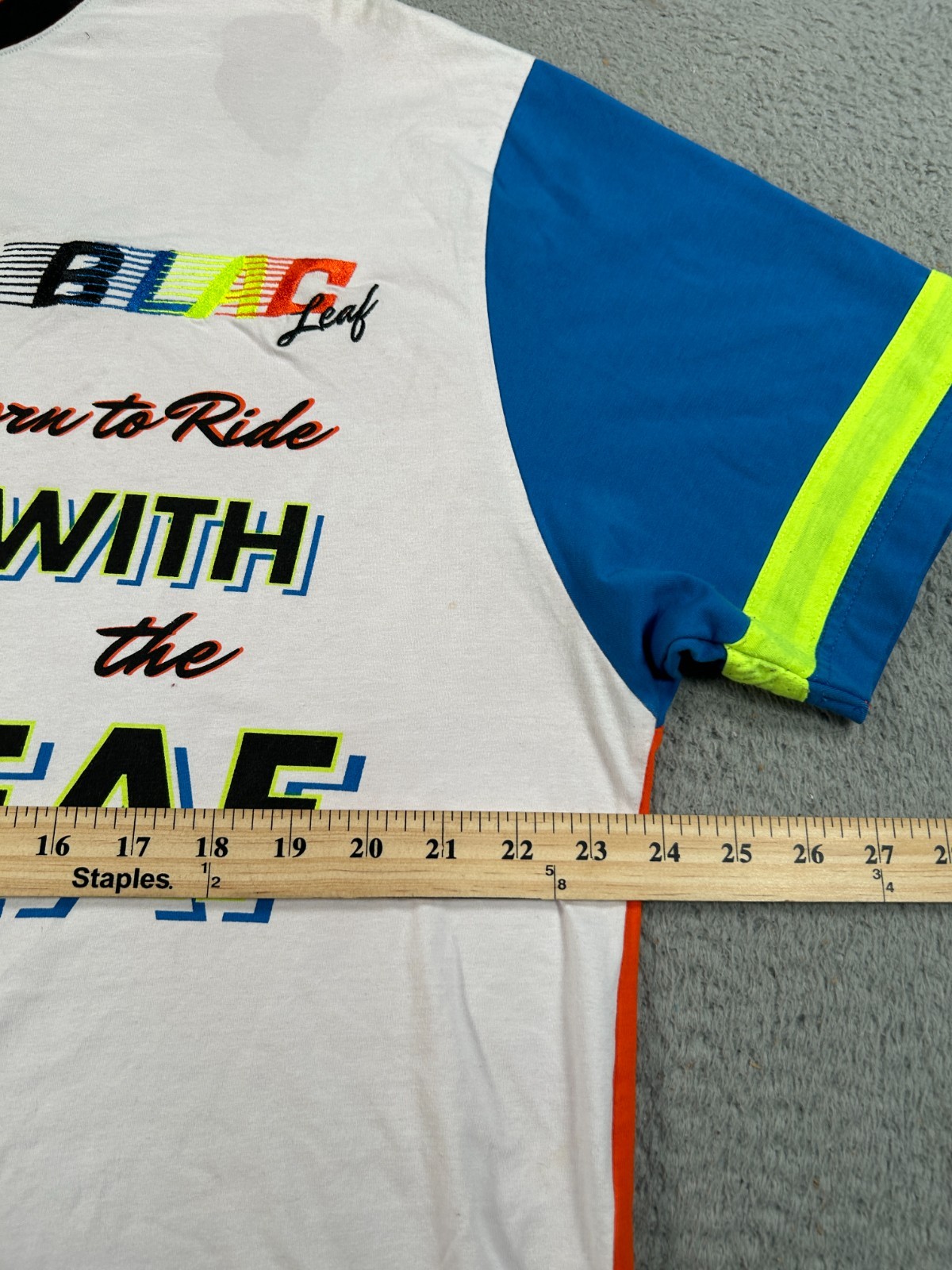 Blac Leaf Shirt Men’s XL White Colorblock Motocross Racing Biker Streetwear Tee