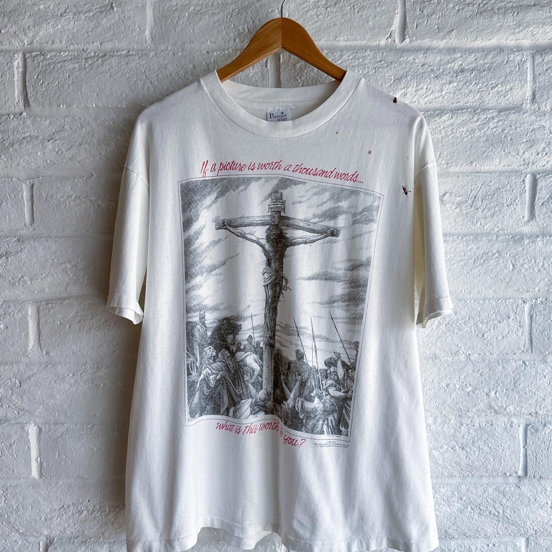 Vintage 90s Living Epistles Jesus Crucifixion Reprint Gildan T Shirt